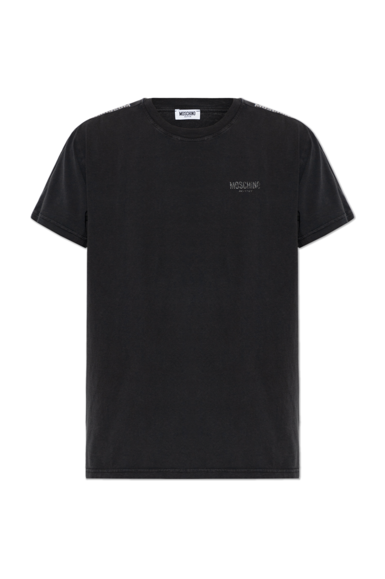 Moschino T-shirt Z Logo, Mężczyźni, Czarny