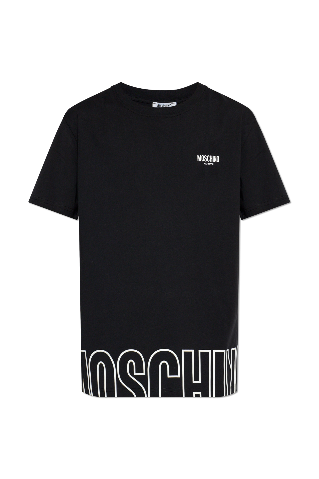 Moschino T-shirt Z Logo, Mężczyźni, Czarny