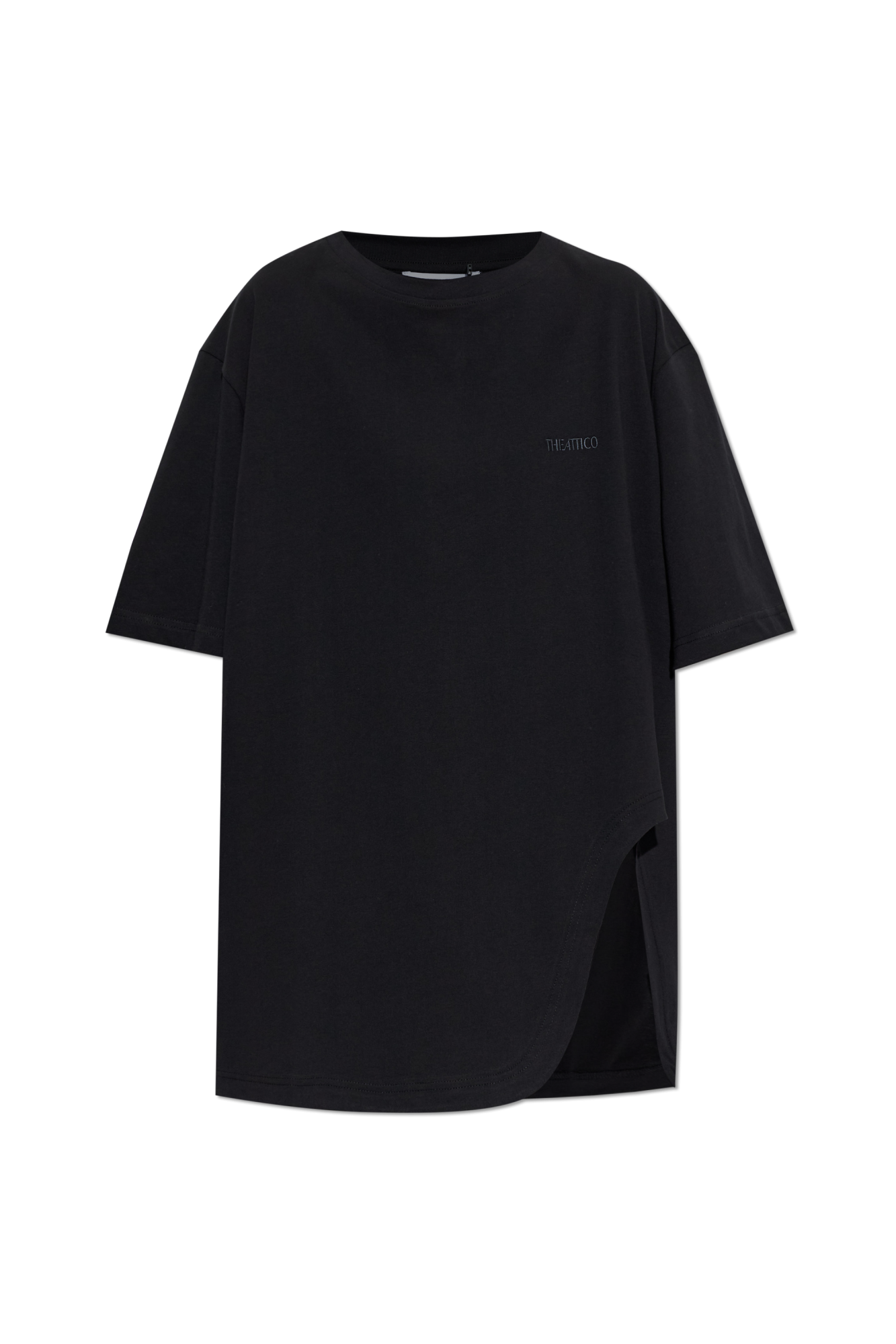 The Attico T-shirt Typu ‘oversize’ Z Rozcięciem, Kobiety, Czarny