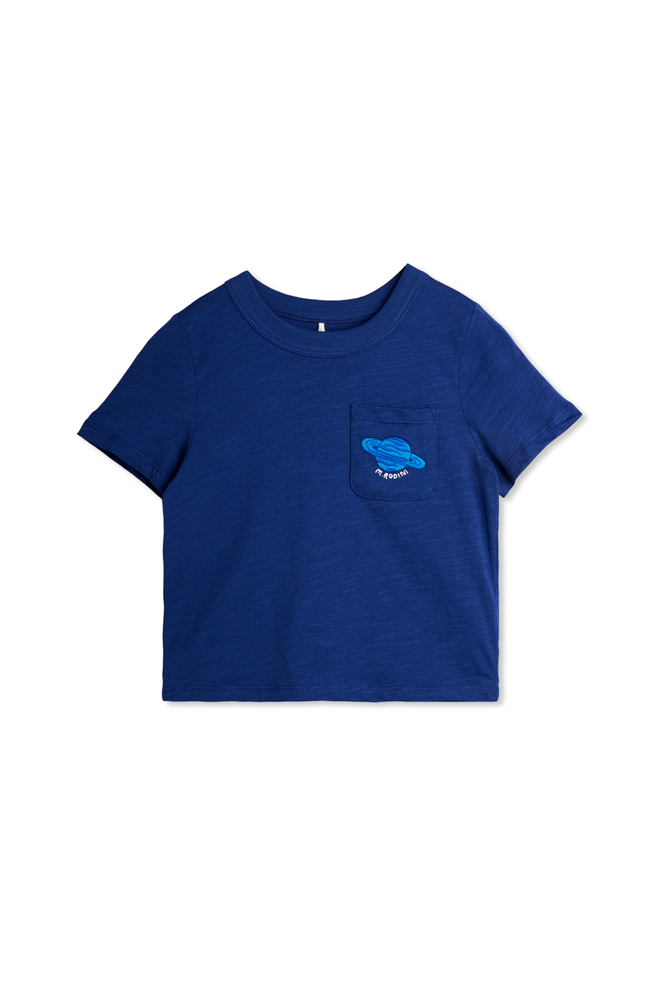 Mini Rodini T-shirt Z Wyszytym Logo, Unisex, Granatowy