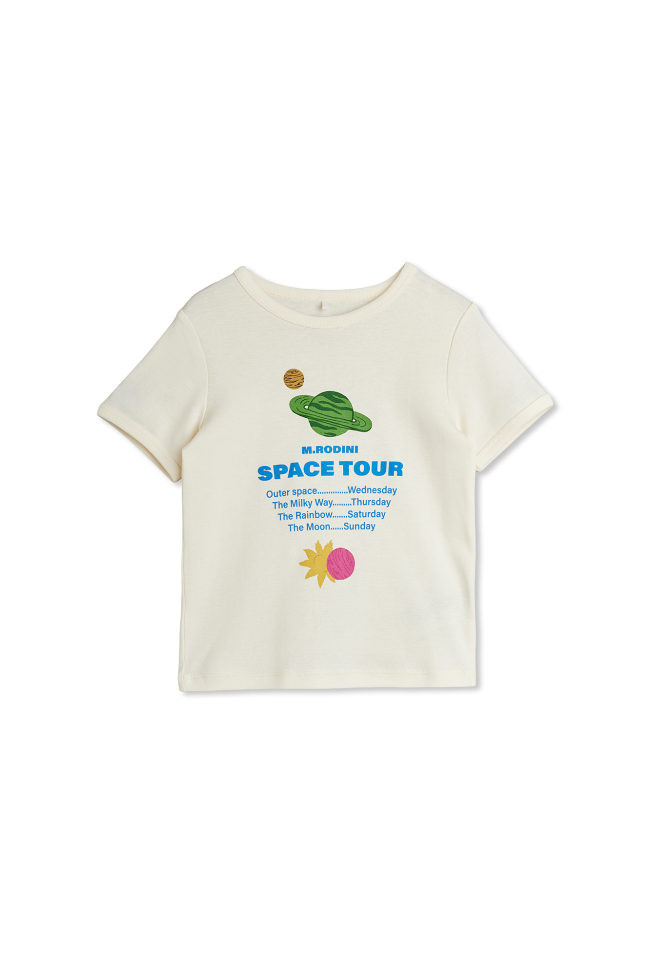 Mini Rodini T-shirt Z Nadrukiem, Unisex, Kremowy