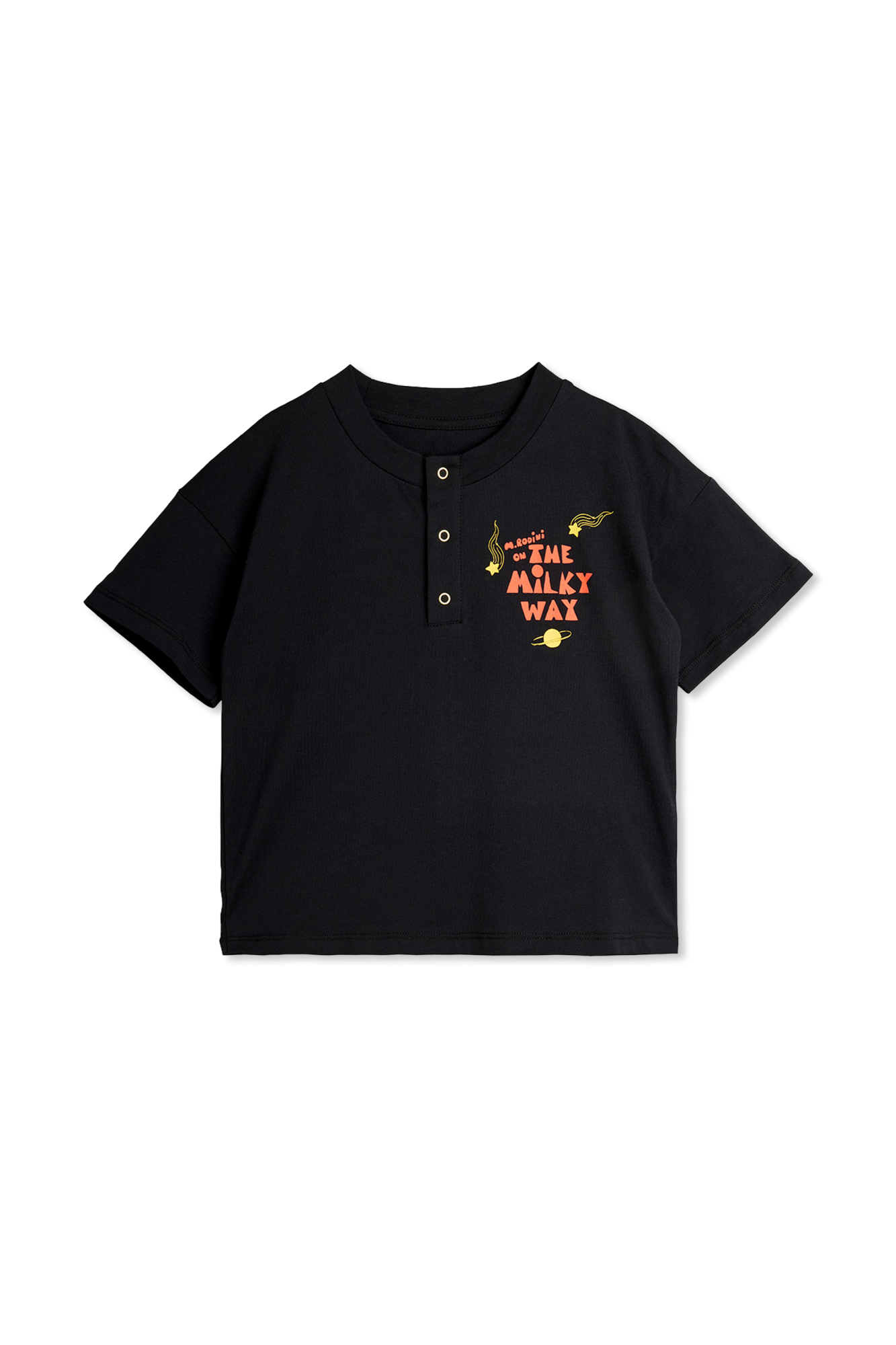 Mini Rodini T-shirt Z Nadrukiem, Unisex, Czarny
