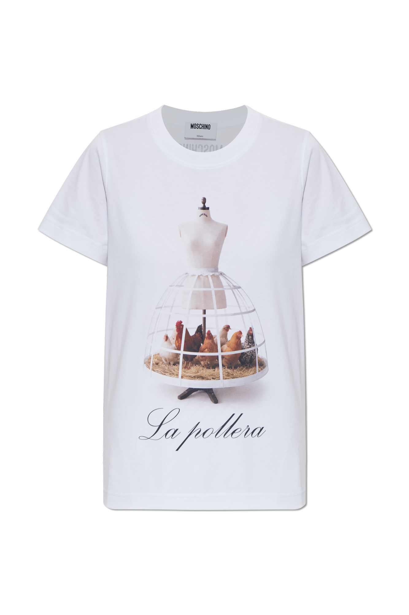 Moschino T-shirt Z Nadrukiem, Kobiety, Biały