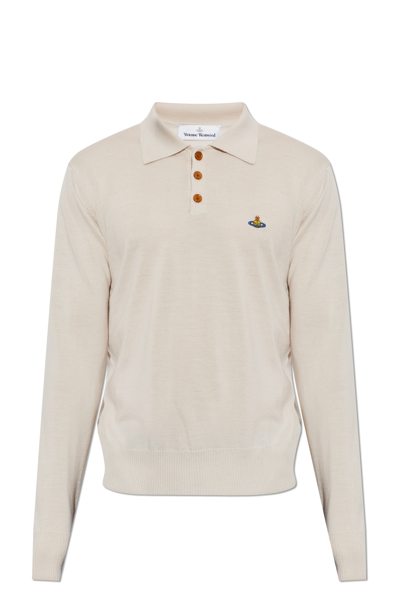 Vivienne Westwood Wełniane Polo ‘Mark’, Mężczyźni, Kremowy