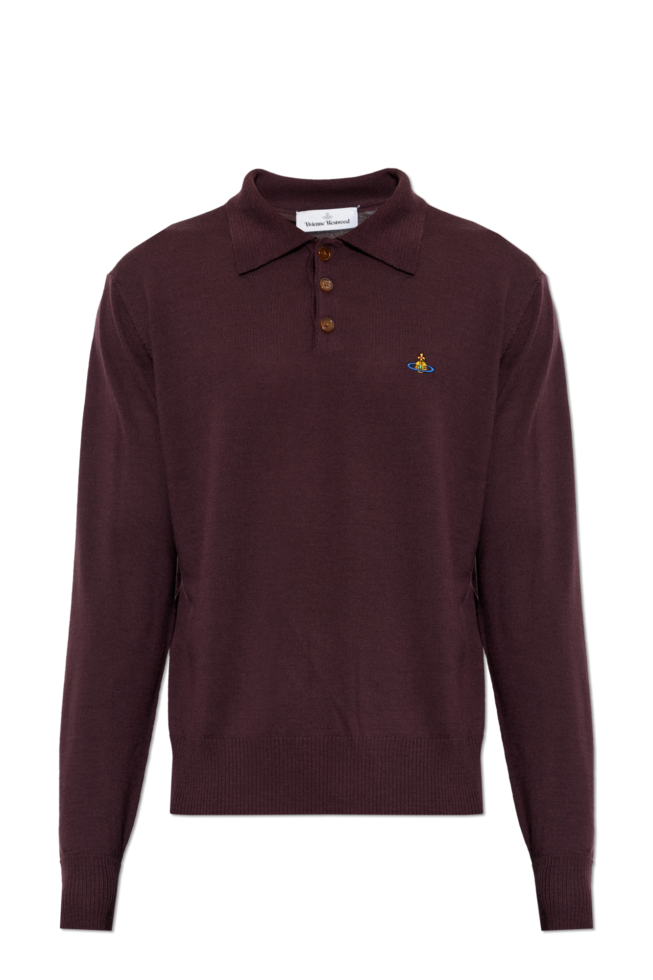 Vivienne Westwood Wełniane Polo ‘Mark’, Mężczyźni, Bordo