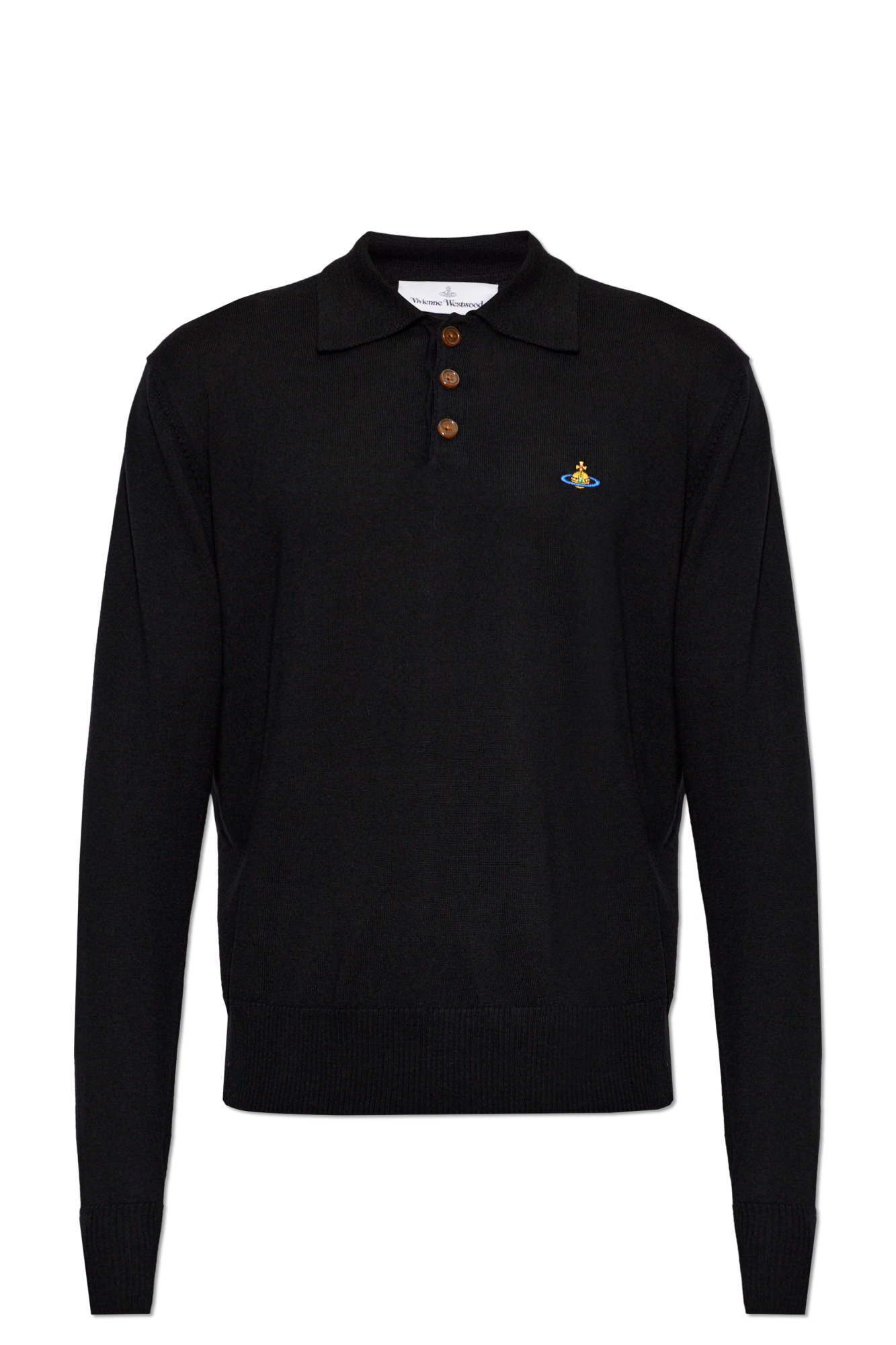 Vivienne Westwood Wełniane Polo ‘Mark’, Mężczyźni, Czarny