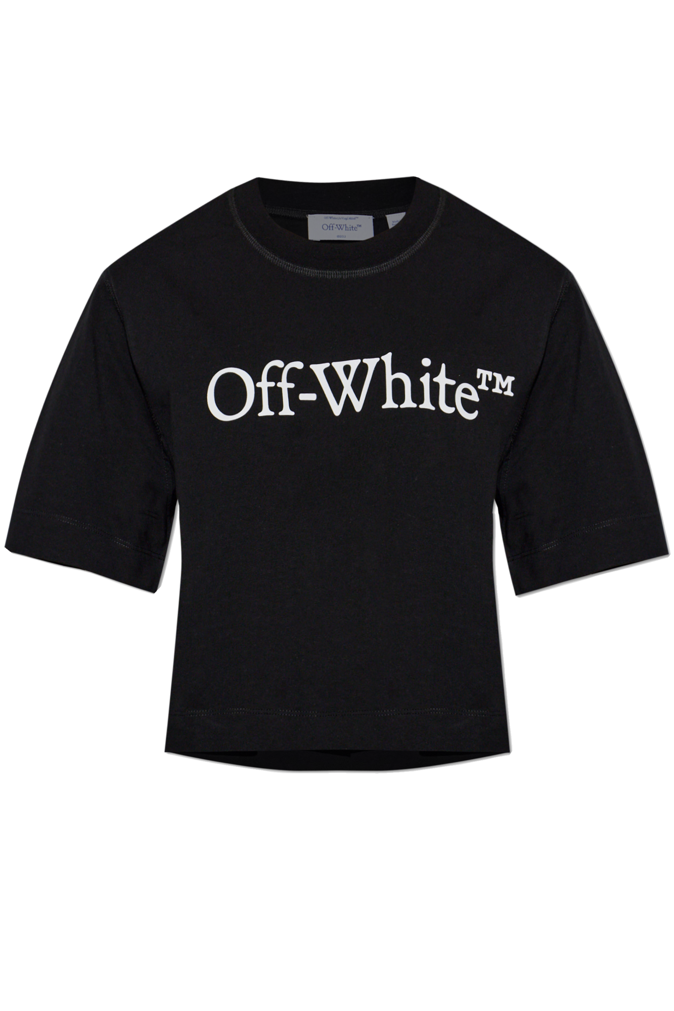 Off-White T-shirt Z Logo, Kobiety, Czarny