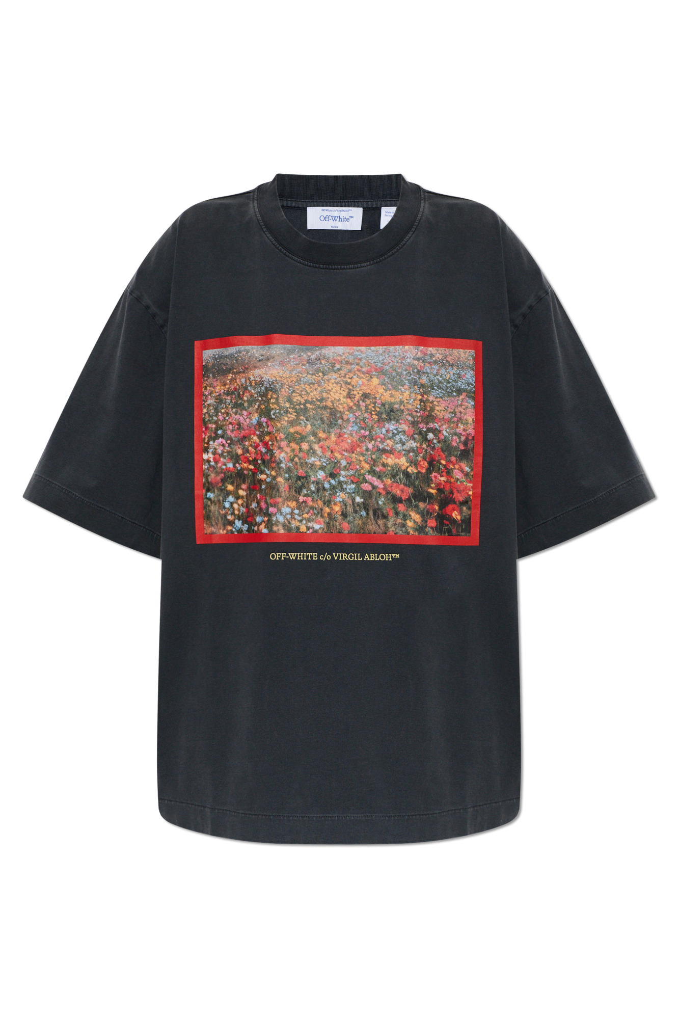 Off-White T-shirt O Luźnym Kroju, Kobiety, Szary