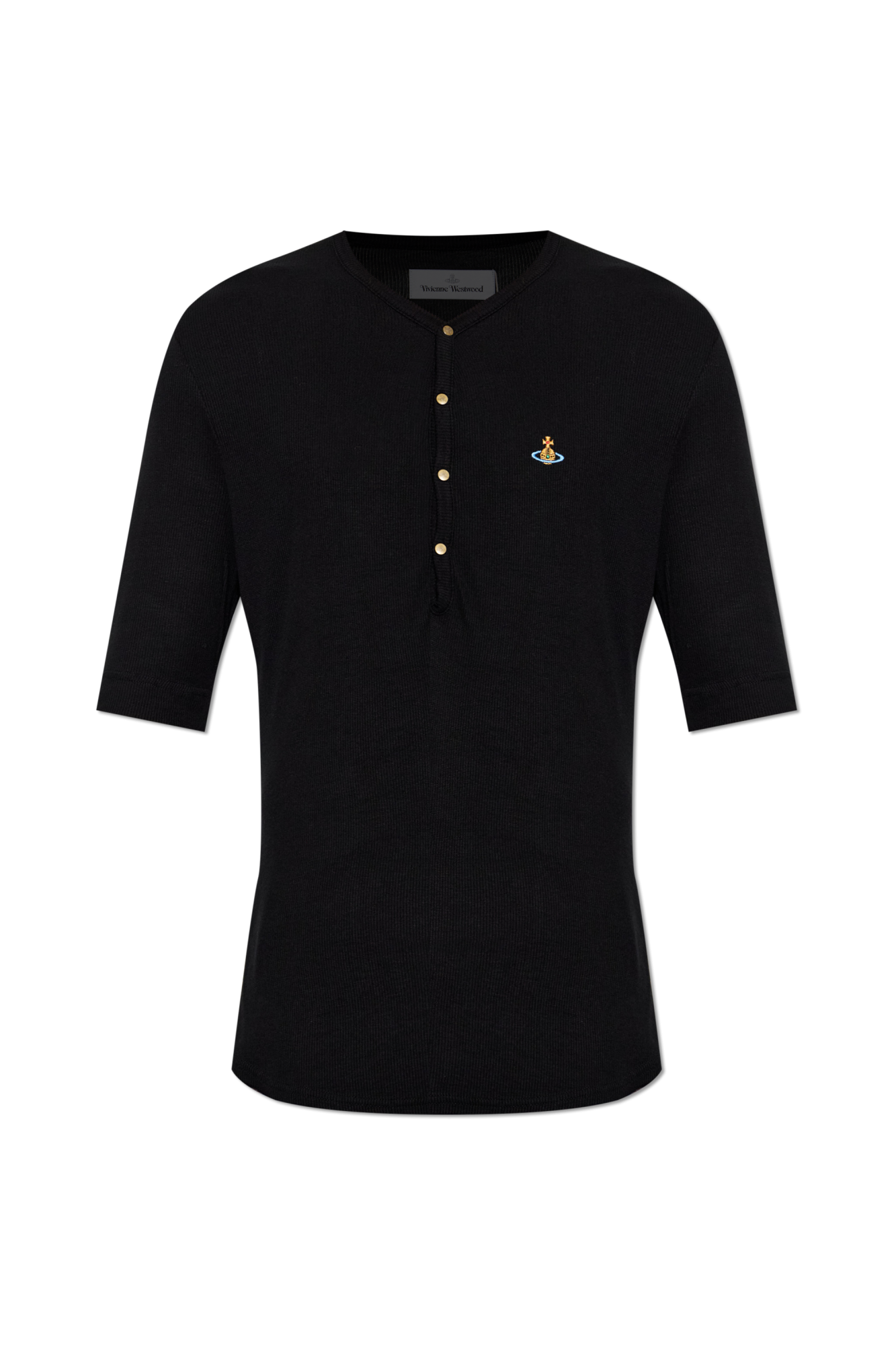 Vivienne Westwood T-shirt ‘Sailor Henley’, Mężczyźni, Czarny