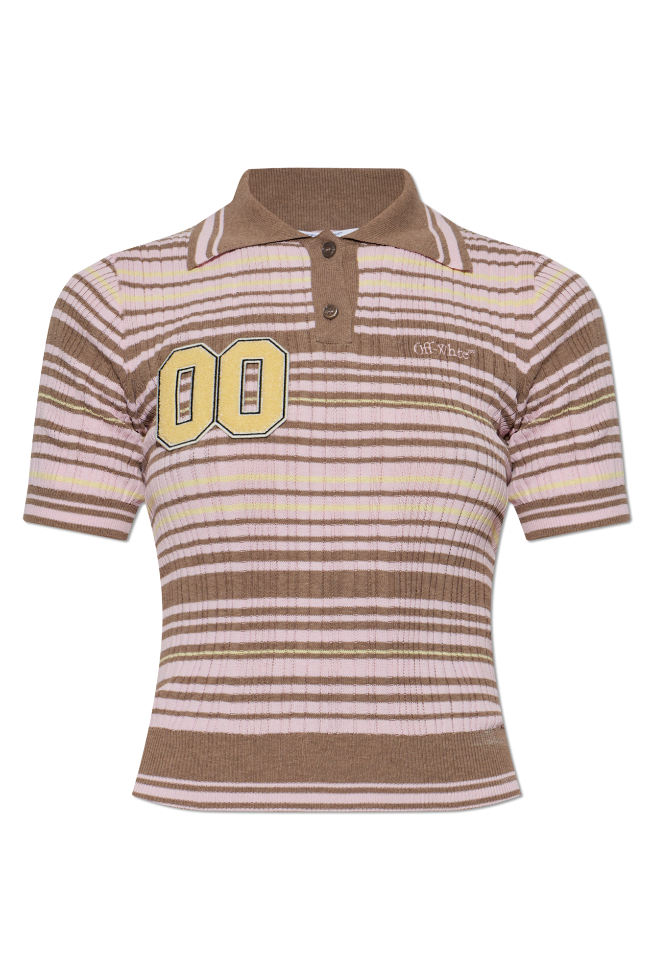 Off-White Polo Z Naszywką, Kobiety, Różowy