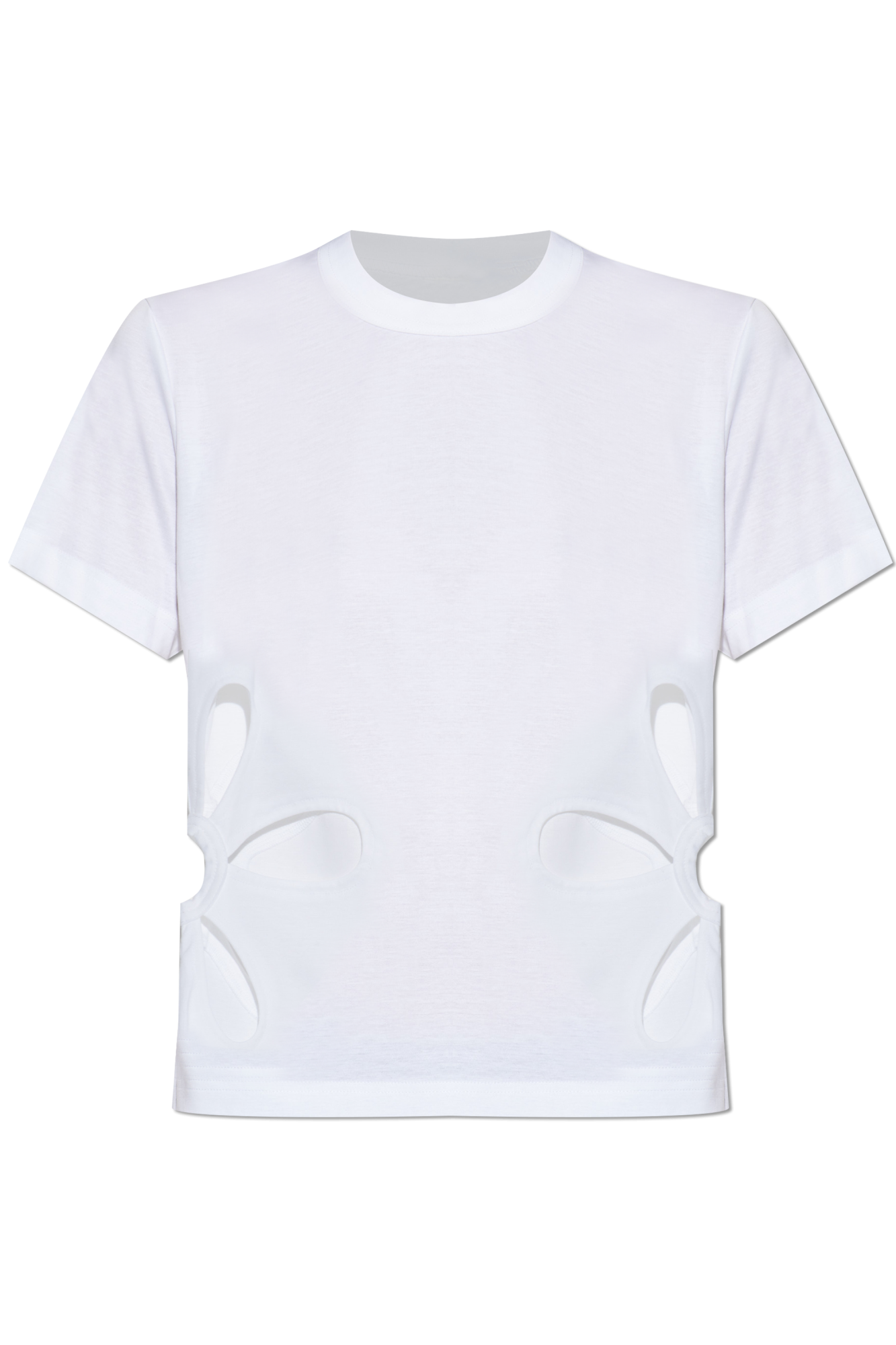 Comme Des Garçons Noir Kei Ninomiya Top Z Dekoracyjnymi Wycięciami, Kobiety, Biały