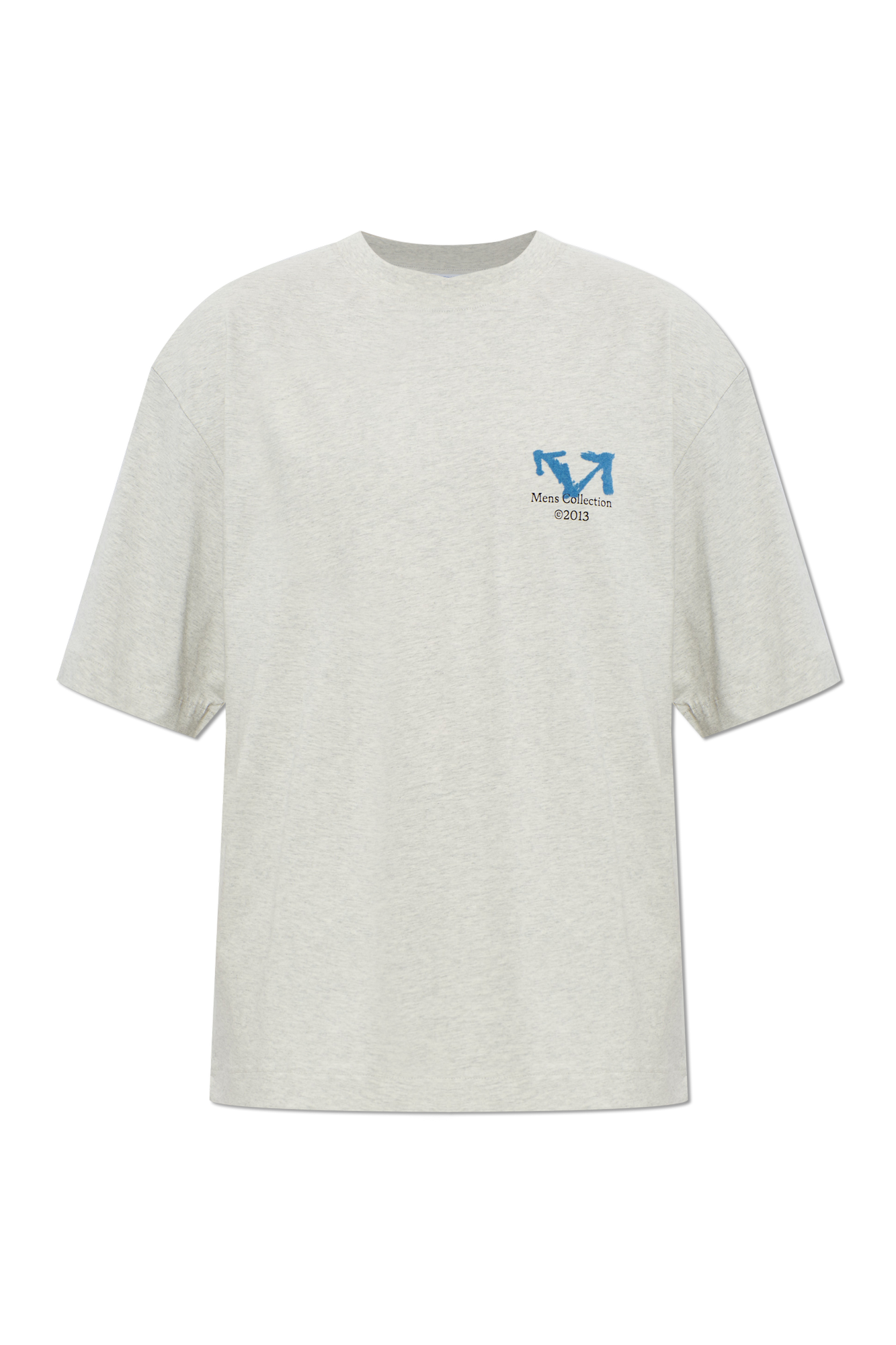 Off-White T-shirt Z Nadrukiem, Mężczyźni, Szary