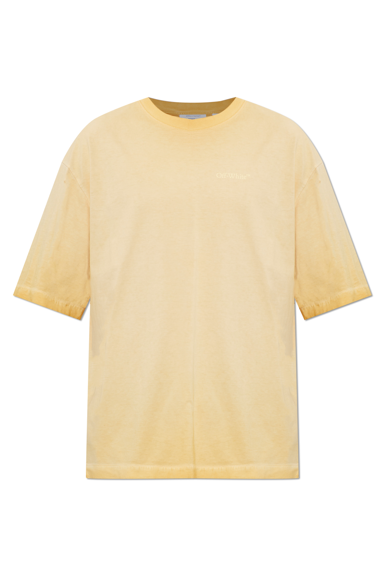 Off-White T-shirt Z Nadrukowanym Logo, Mężczyźni, Pomarańczowy