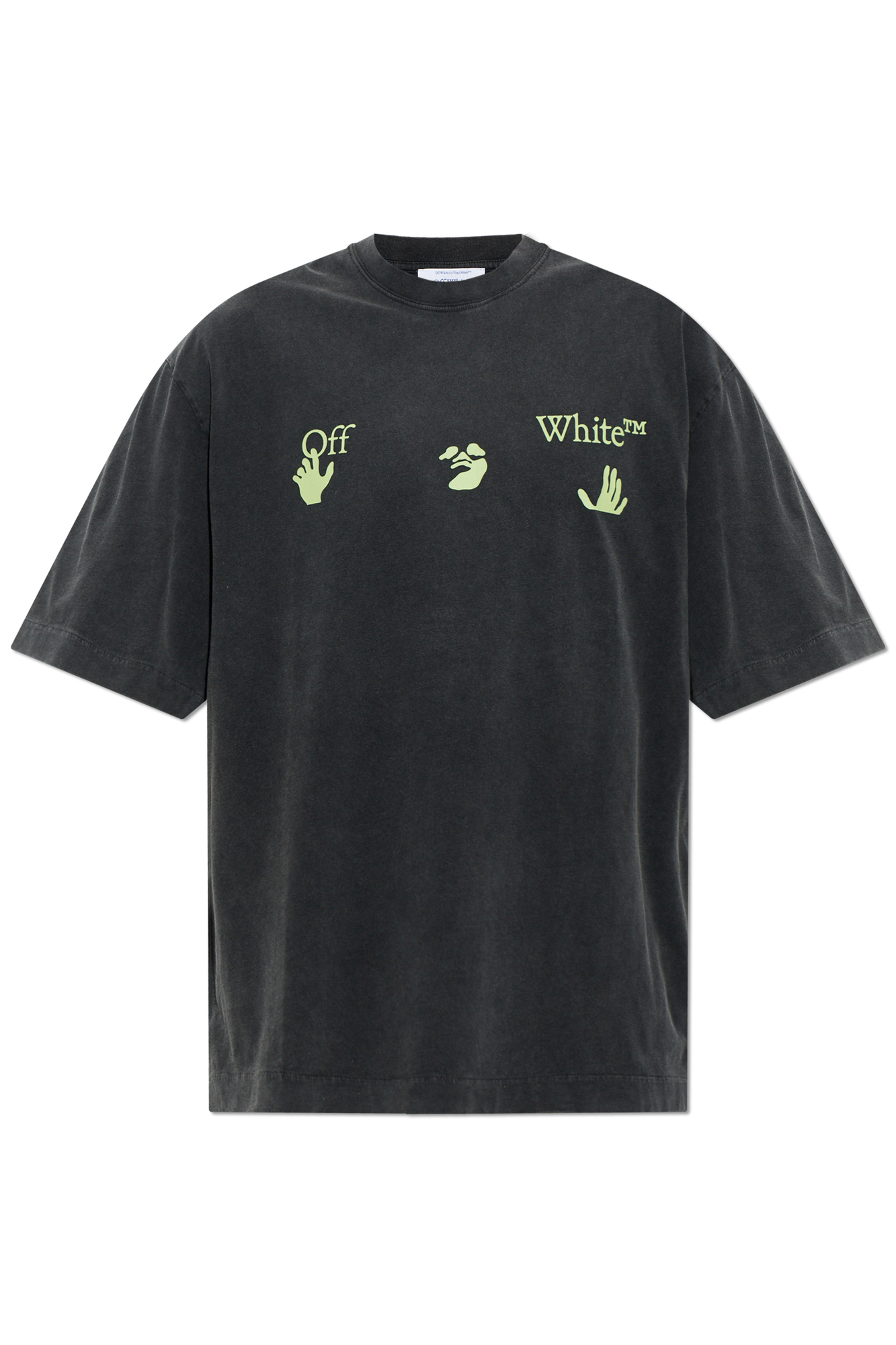 Off-White T-shirt Z Nadrukiem, Mężczyźni, Czarny