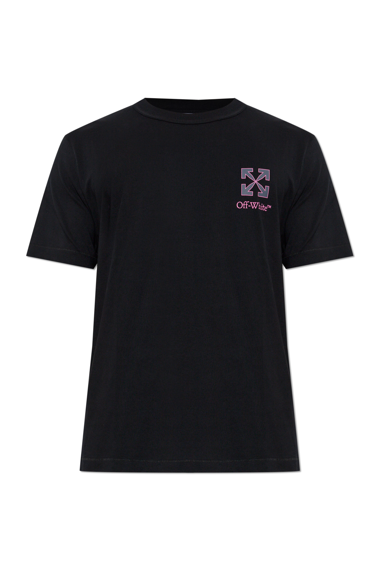 Off-White T-shirt Z Nadrukowanym Logo, Mężczyźni, Czarny