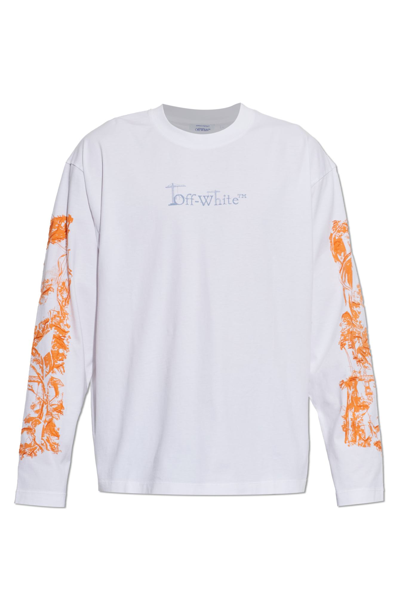Off-White T-shirt Z Długimi Rękawami, Mężczyźni, Biały