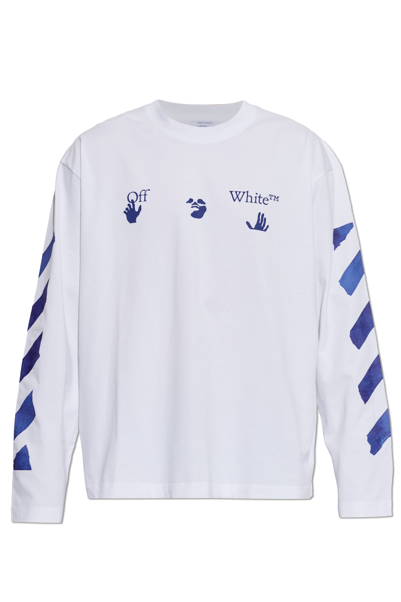 Off-White T-shirt Z Długimi Rękawami, Mężczyźni, Biały
