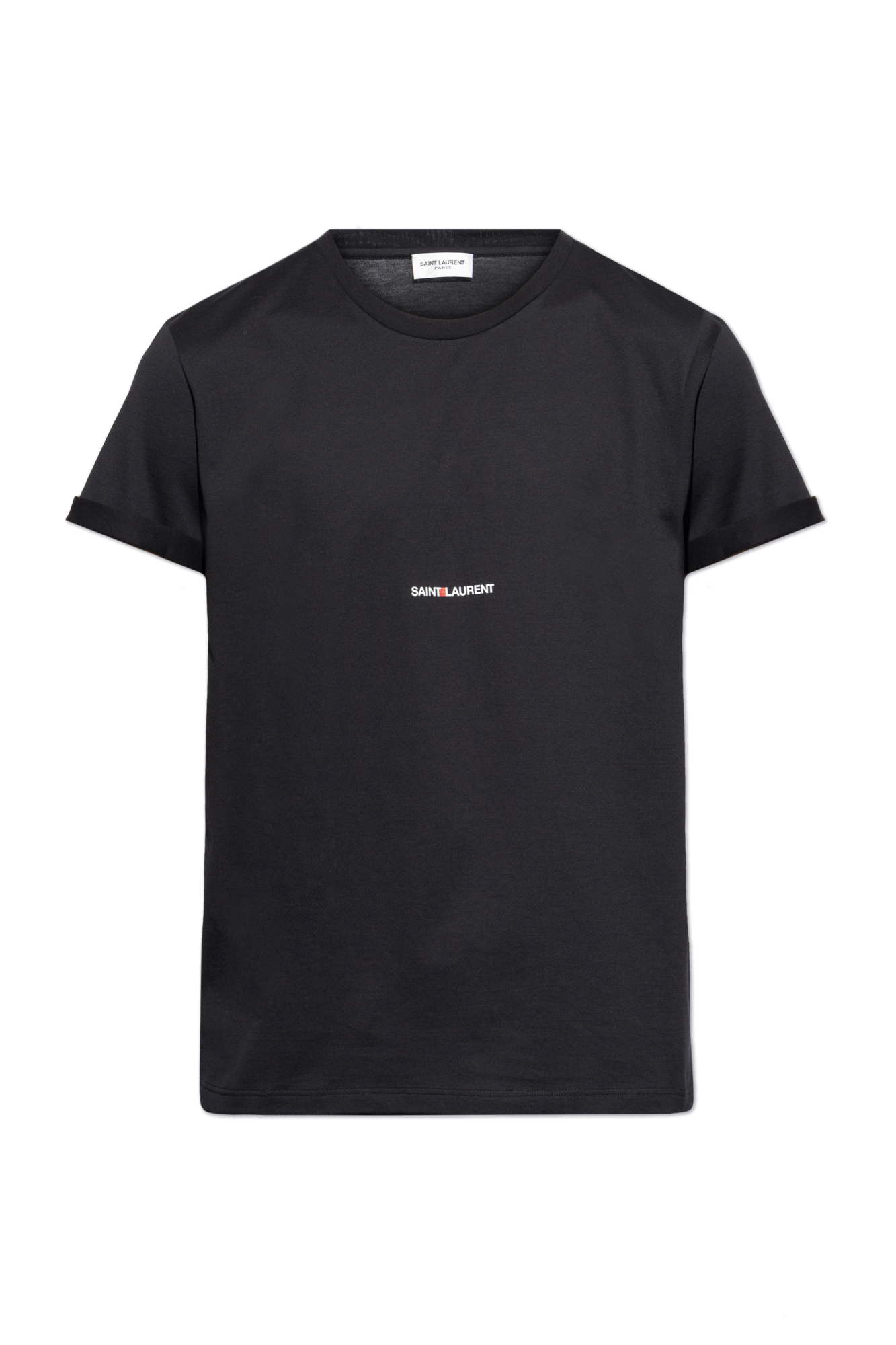 Saint Laurent T-shirt Z Nadrukowanym Logo, Mężczyźni, Czarny
