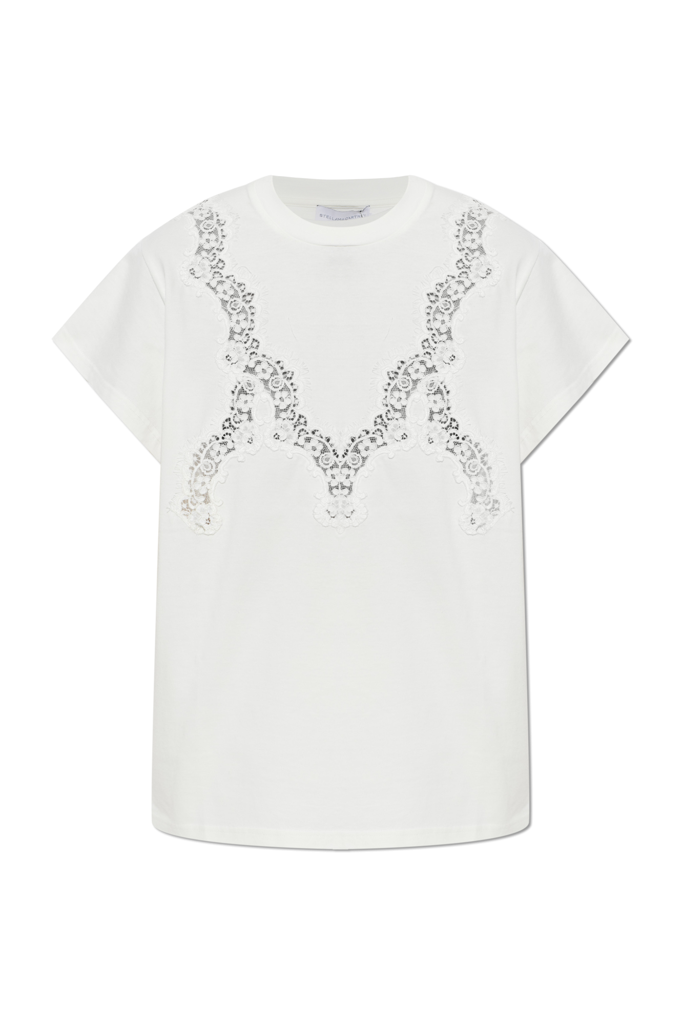 Stella McCartney T-shirt Z Dekoracyjnym Splotem, Kobiety, Biały