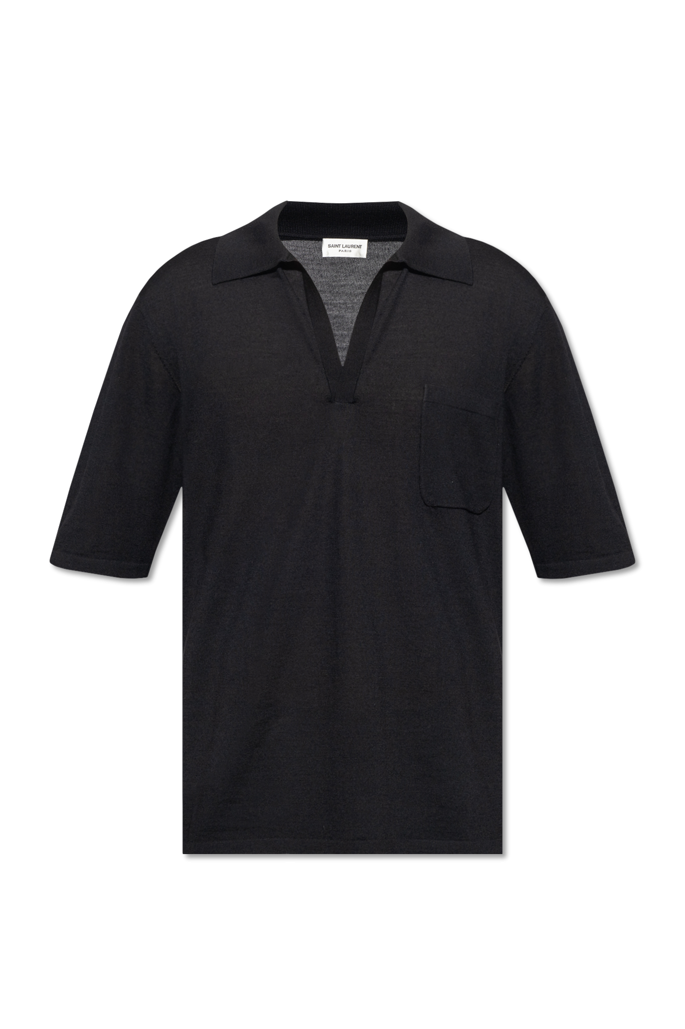Saint Laurent Wełniane Polo, Mężczyźni, Czarny