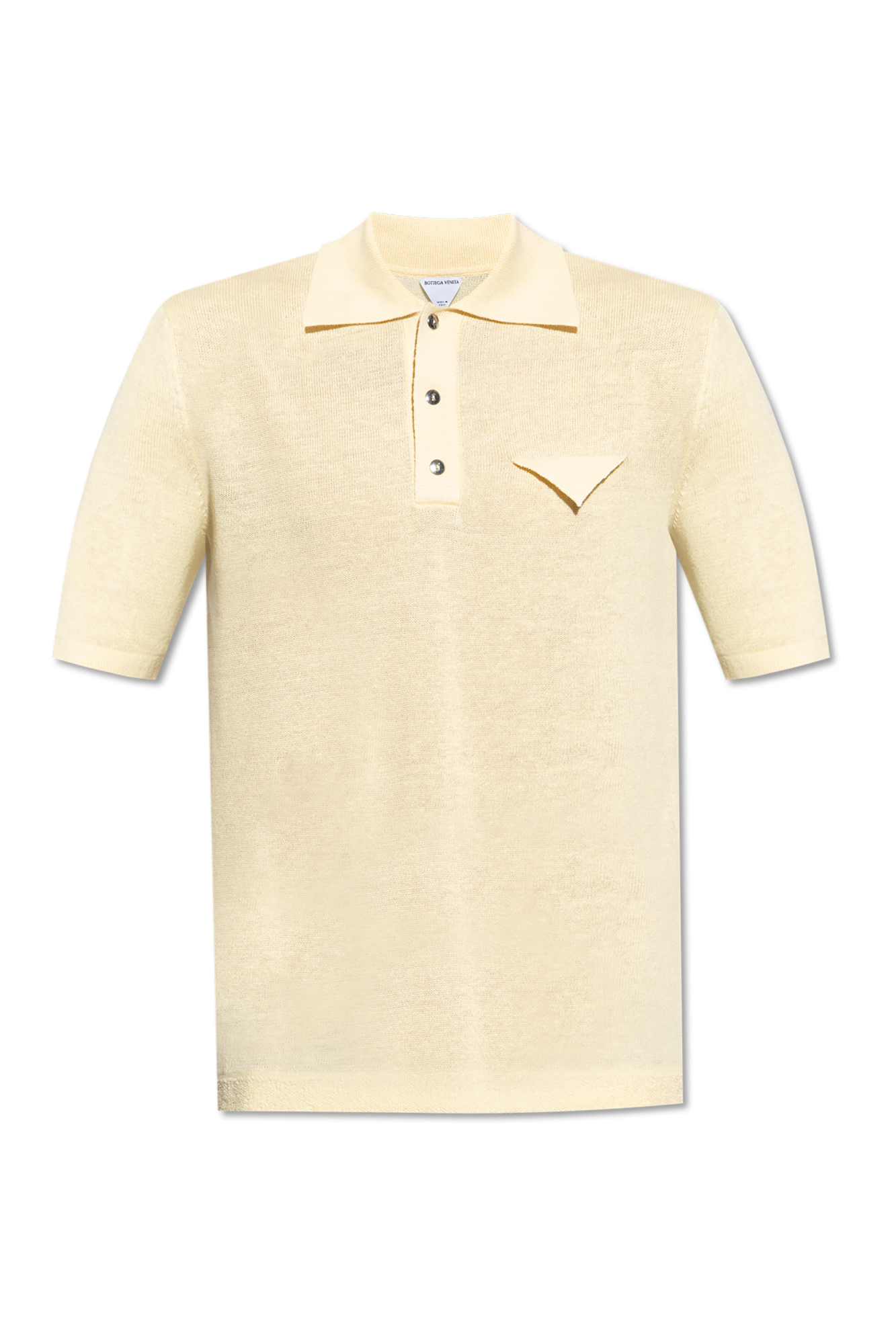 Bottega Veneta Lniane Polo, Mężczyźni, żółty