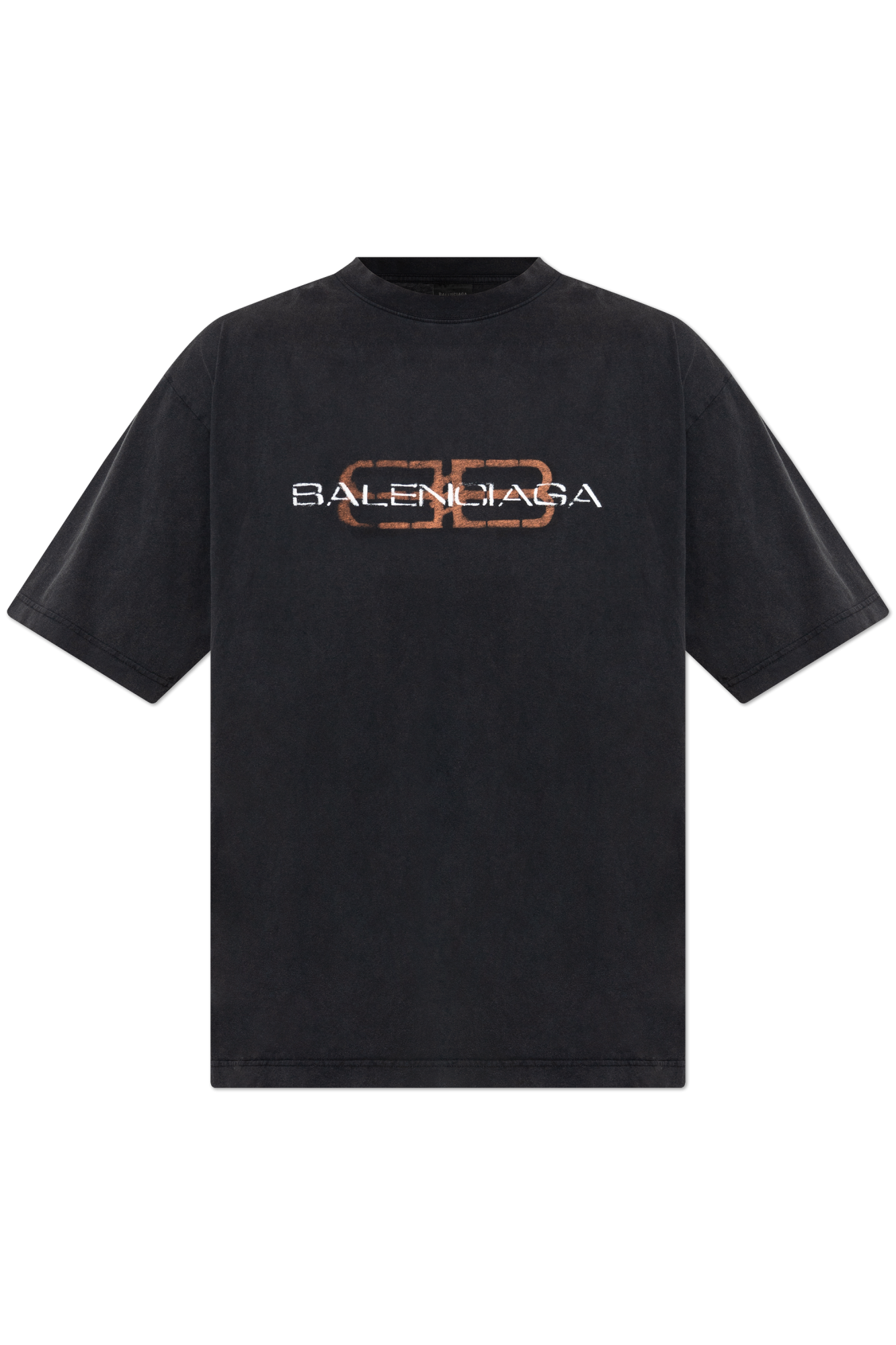 Balenciaga T-shirt Z Efektem Zgniecenia, Mężczyźni, Czarny