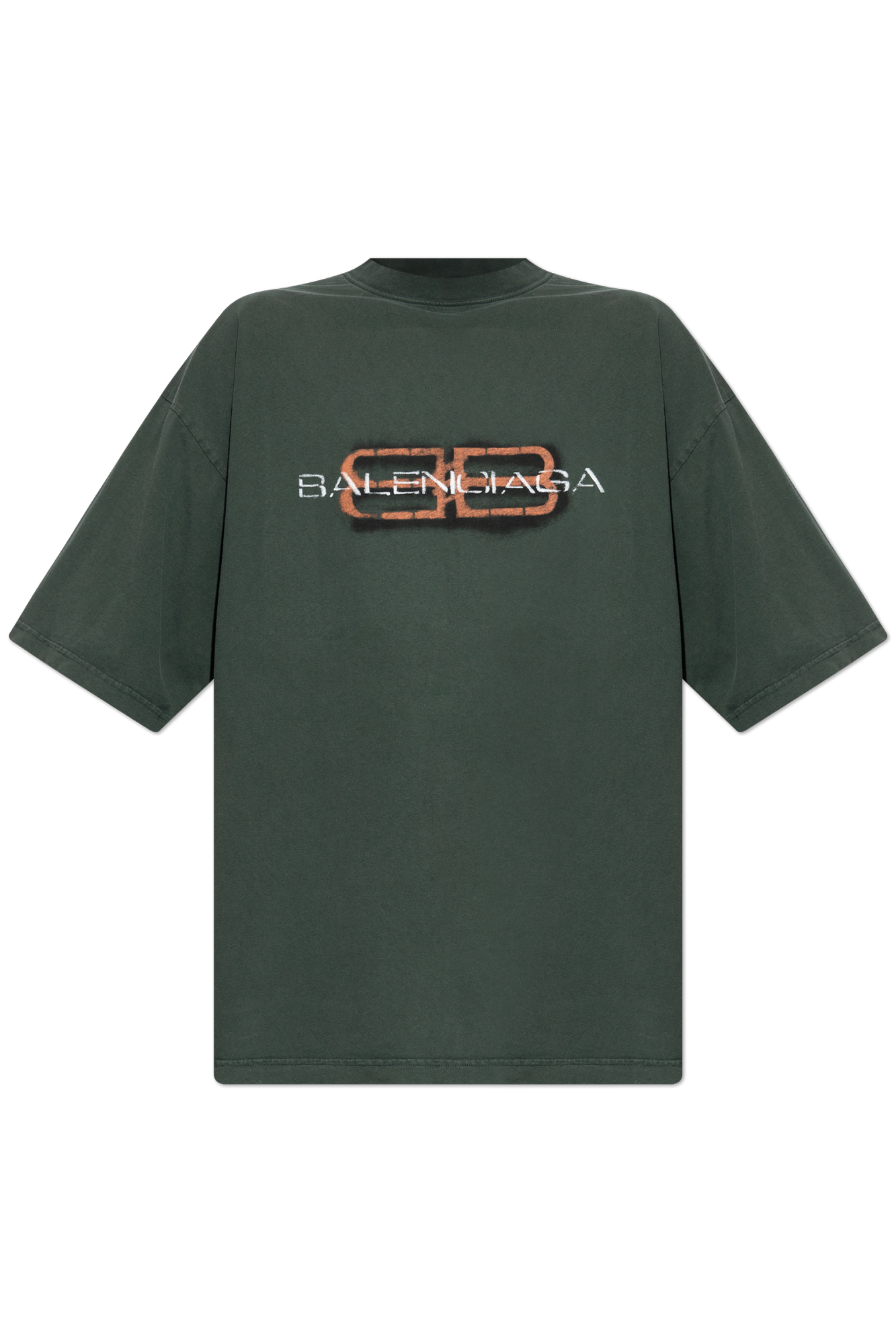 Balenciaga T-shirt Z Efektem Zgniecenia, Mężczyźni, Zielony