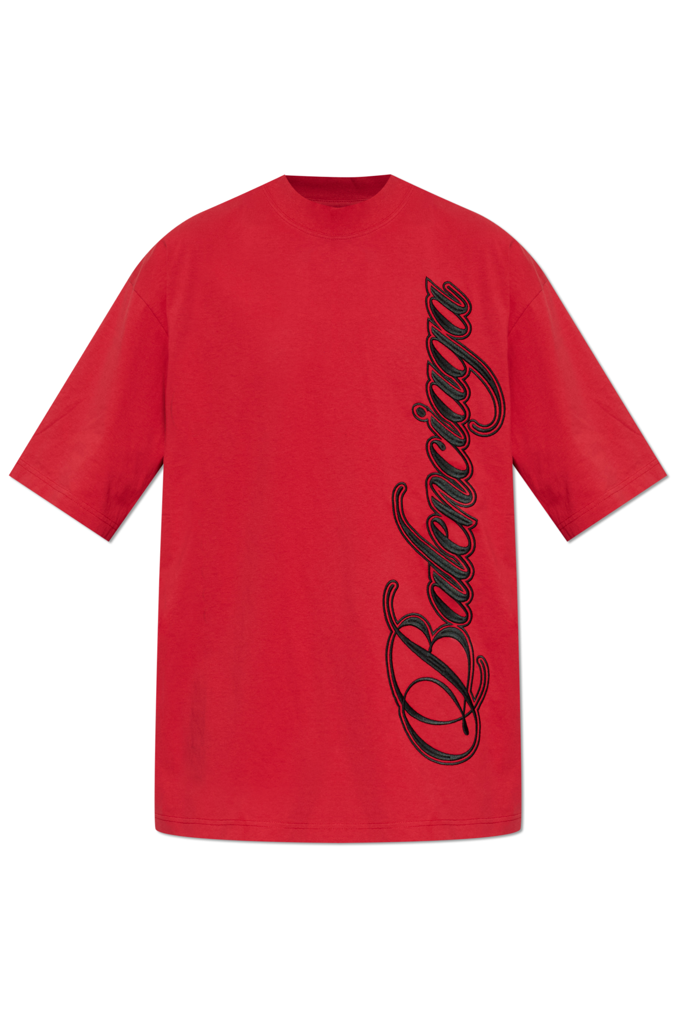 Balenciaga T-shirt Z Logo, Mężczyźni, Czerwony