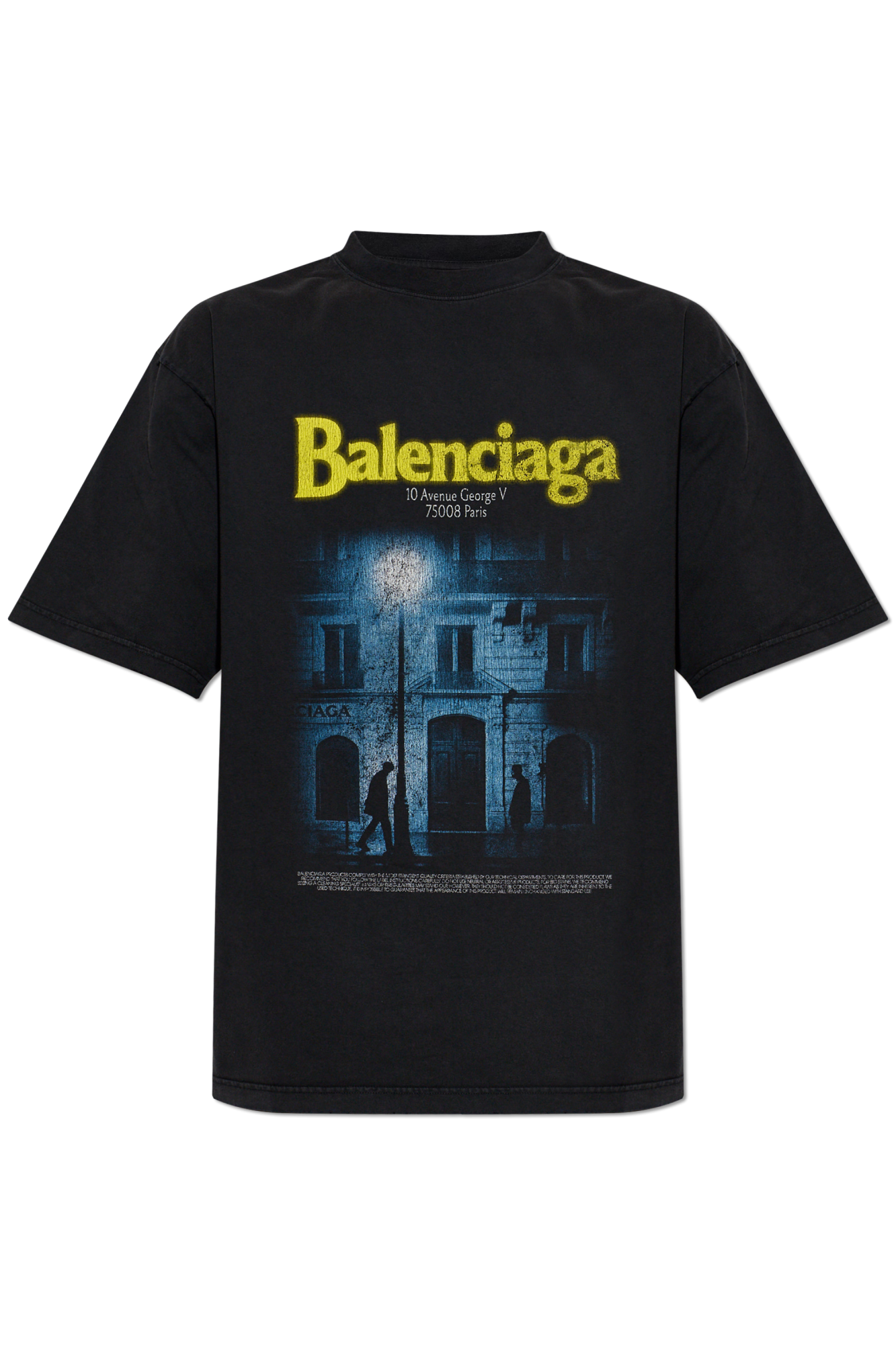 Balenciaga T-shirt Z Nadrukiem, Mężczyźni, Czarny