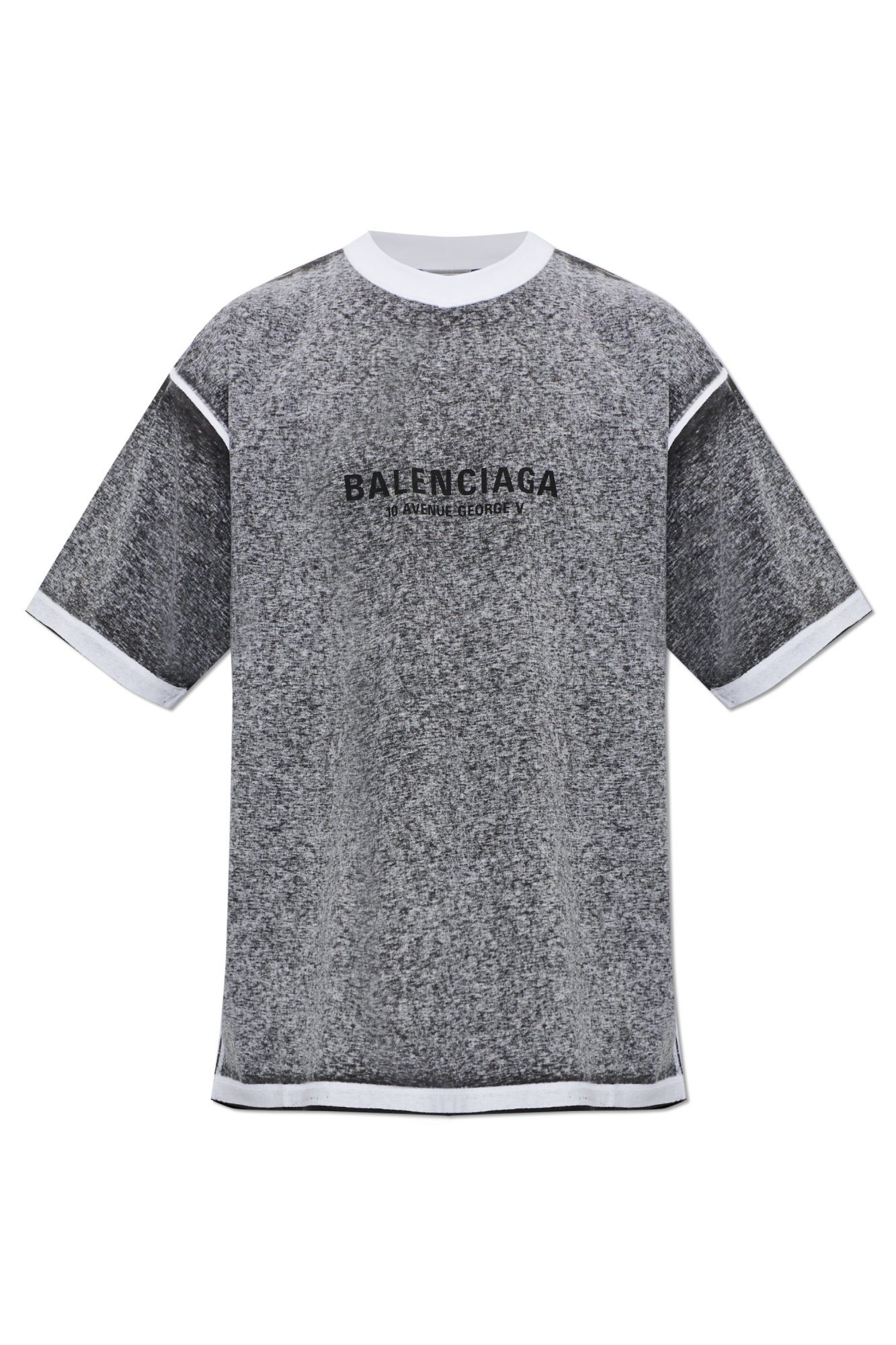 Balenciaga Bawełniany T-shirt Z Logo, Mężczyźni, Szary