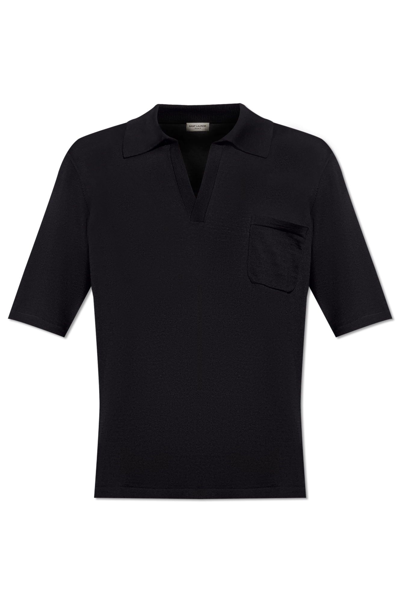 Saint Laurent Wełniane Polo, Mężczyźni, Czarny