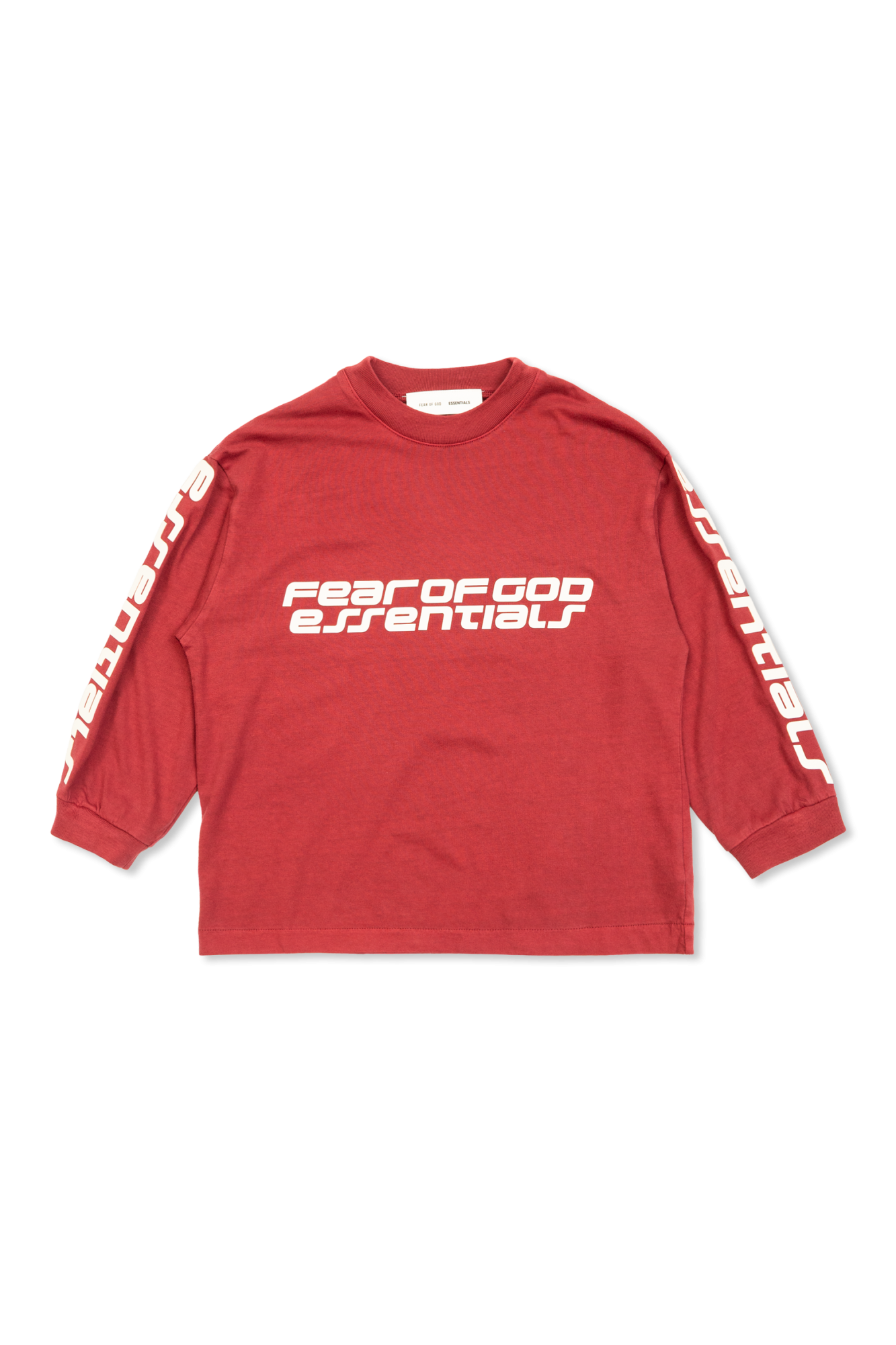 Fear Of God Essentials Kids T-shirt Z Wypukłym Logo, Unisex, Czerwony