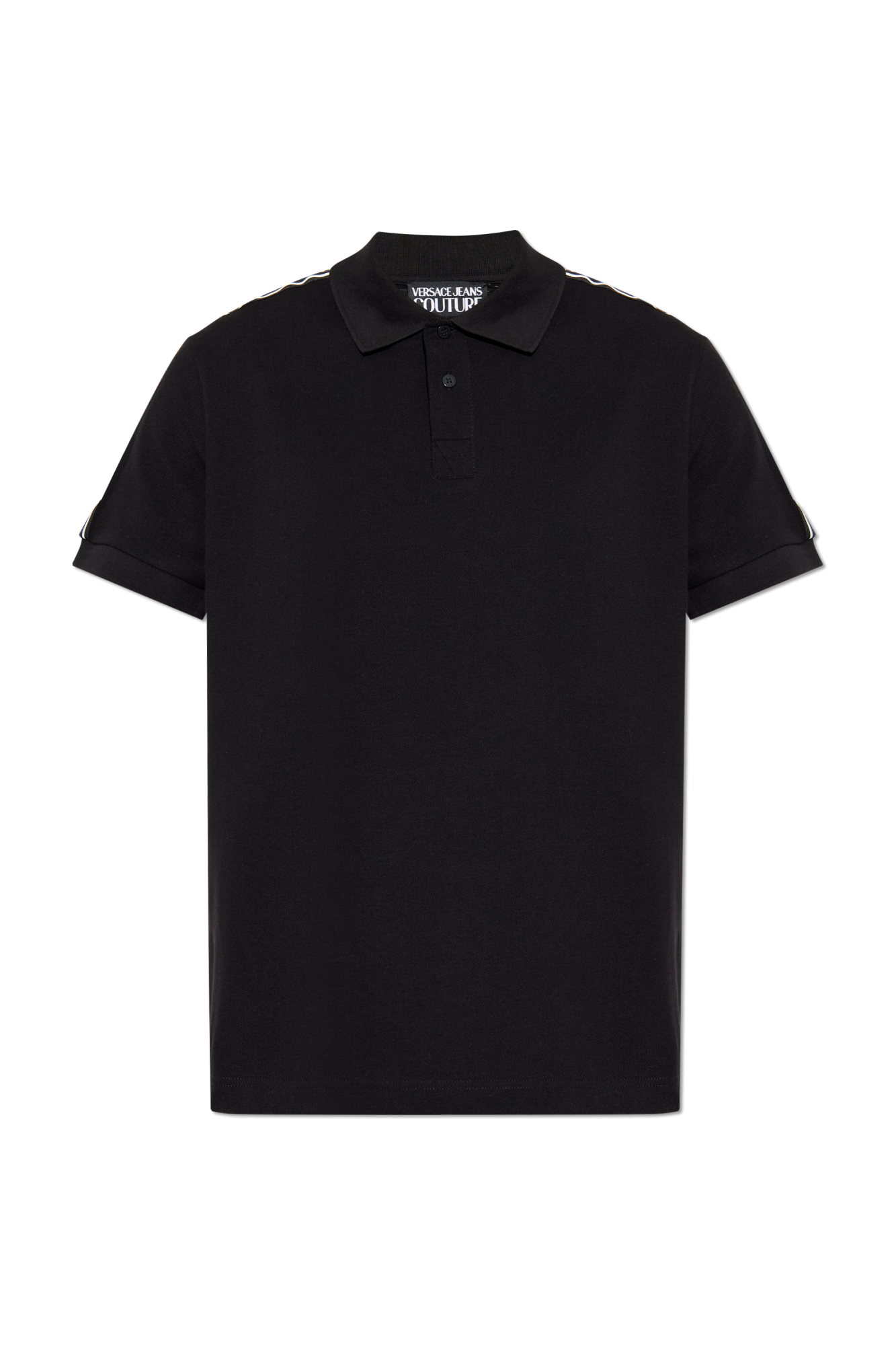 Versace Jeans Couture Polo Z Nadrukowanym Logo, Mężczyźni, Czarny