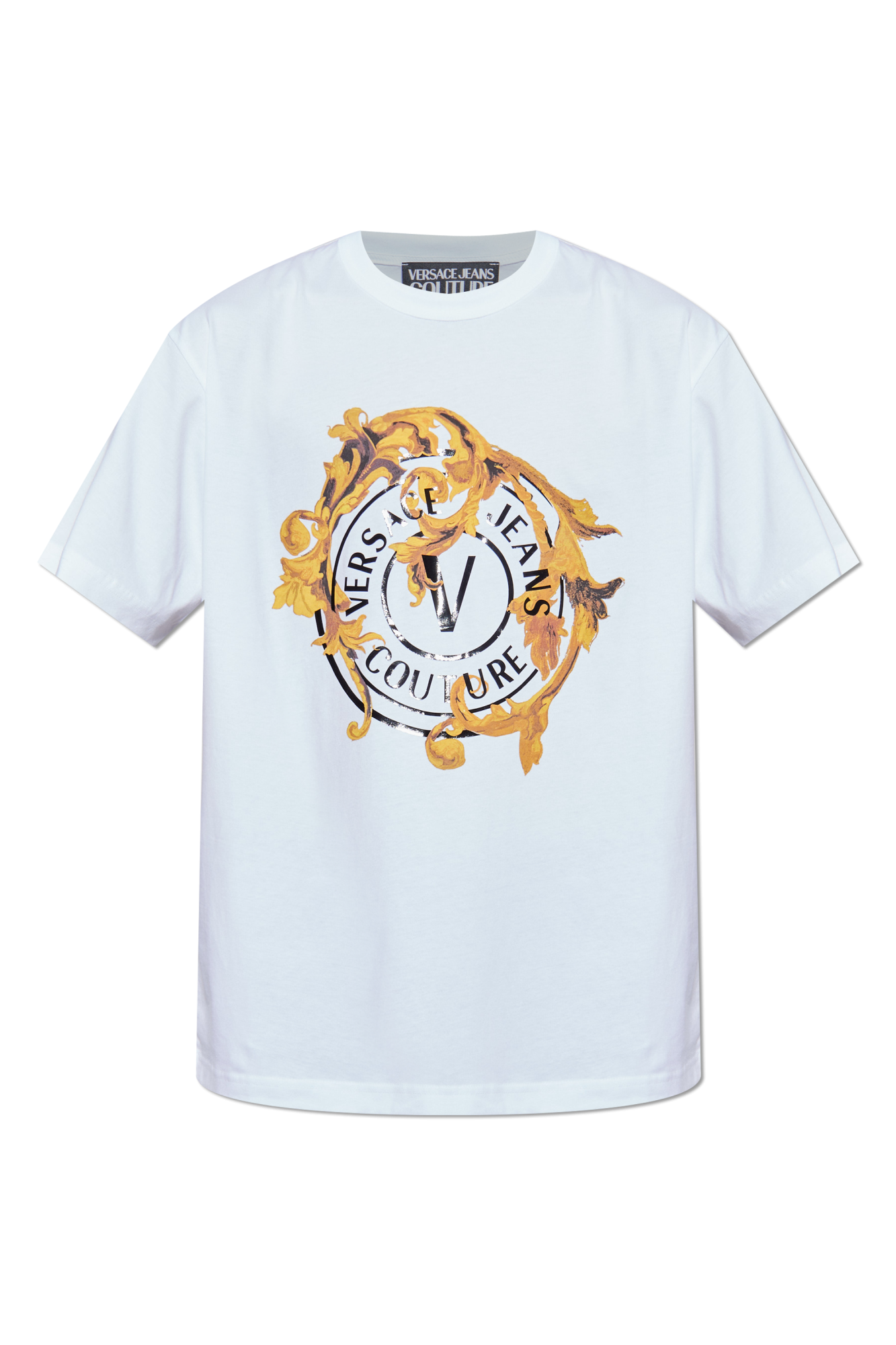 Versace Jeans Couture T-shirt Z Nadrukiem, Mężczyźni, Biały