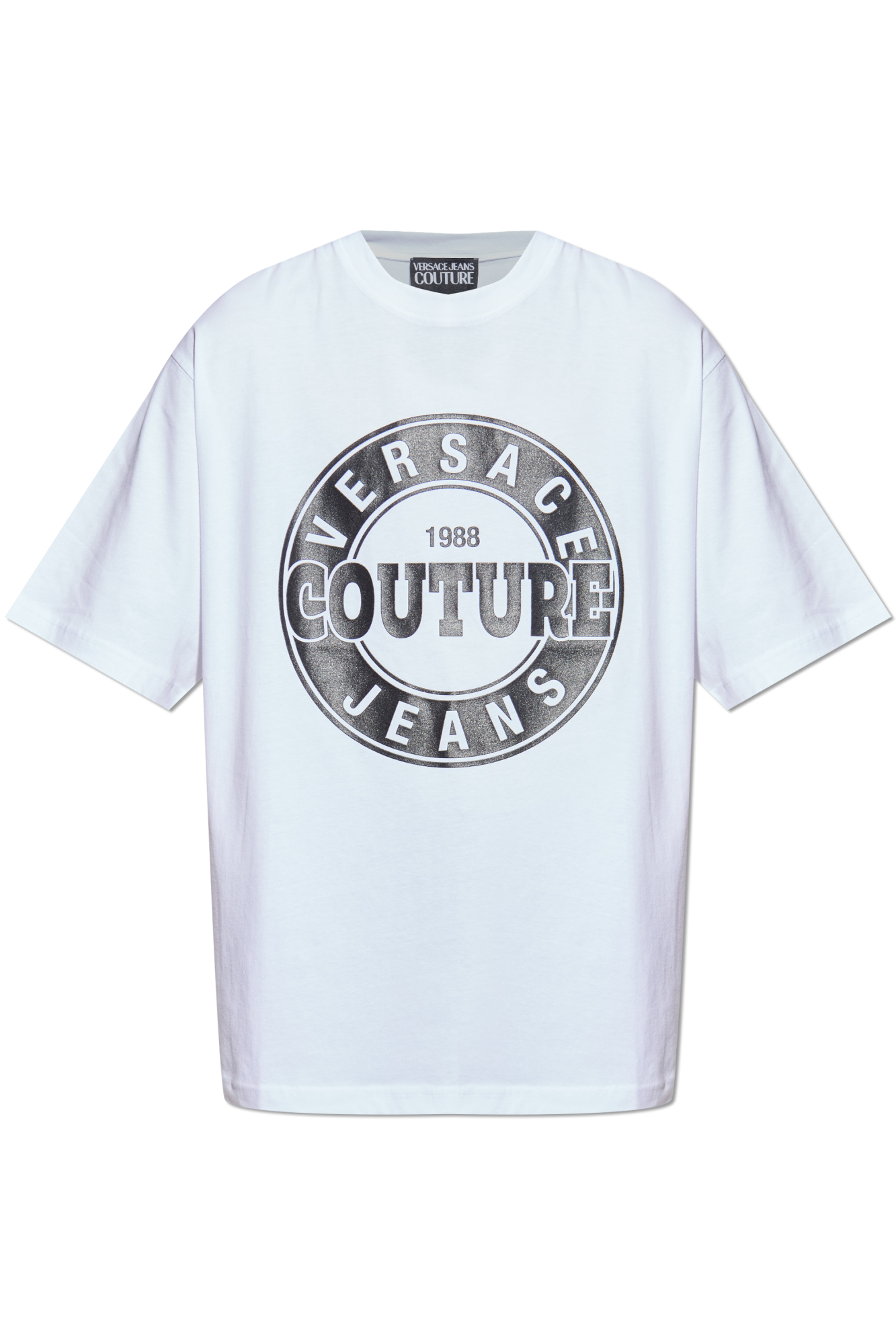 Versace Jeans Couture T-shirt Z Nadrukiem, Mężczyźni, Biały
