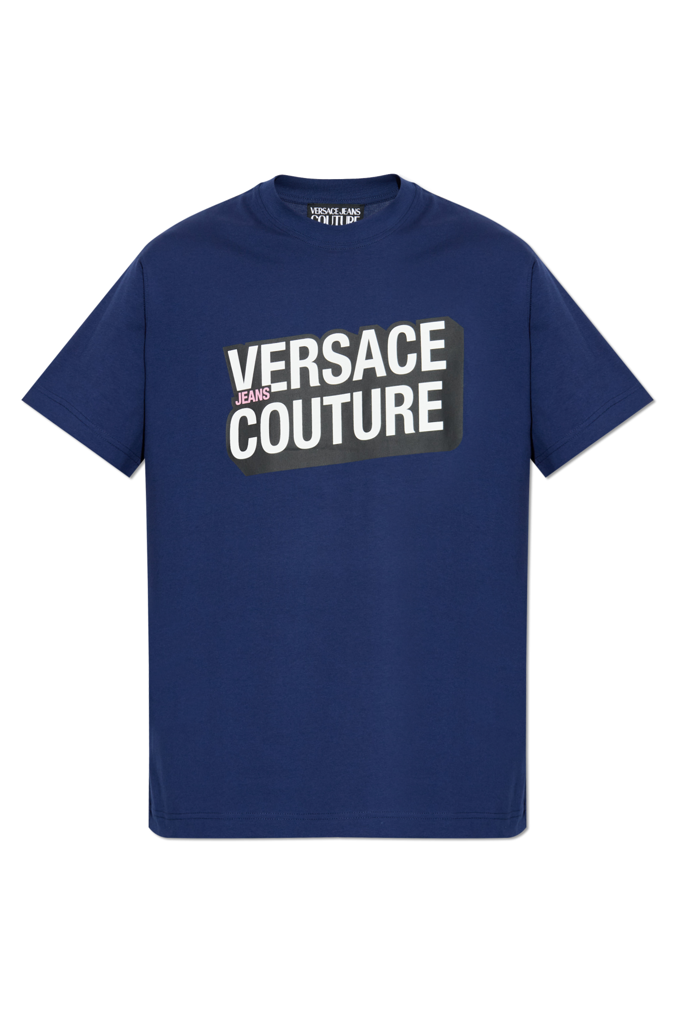 Versace Jeans Couture T-shirt Z Nadrukiem, Mężczyźni, Granatowy