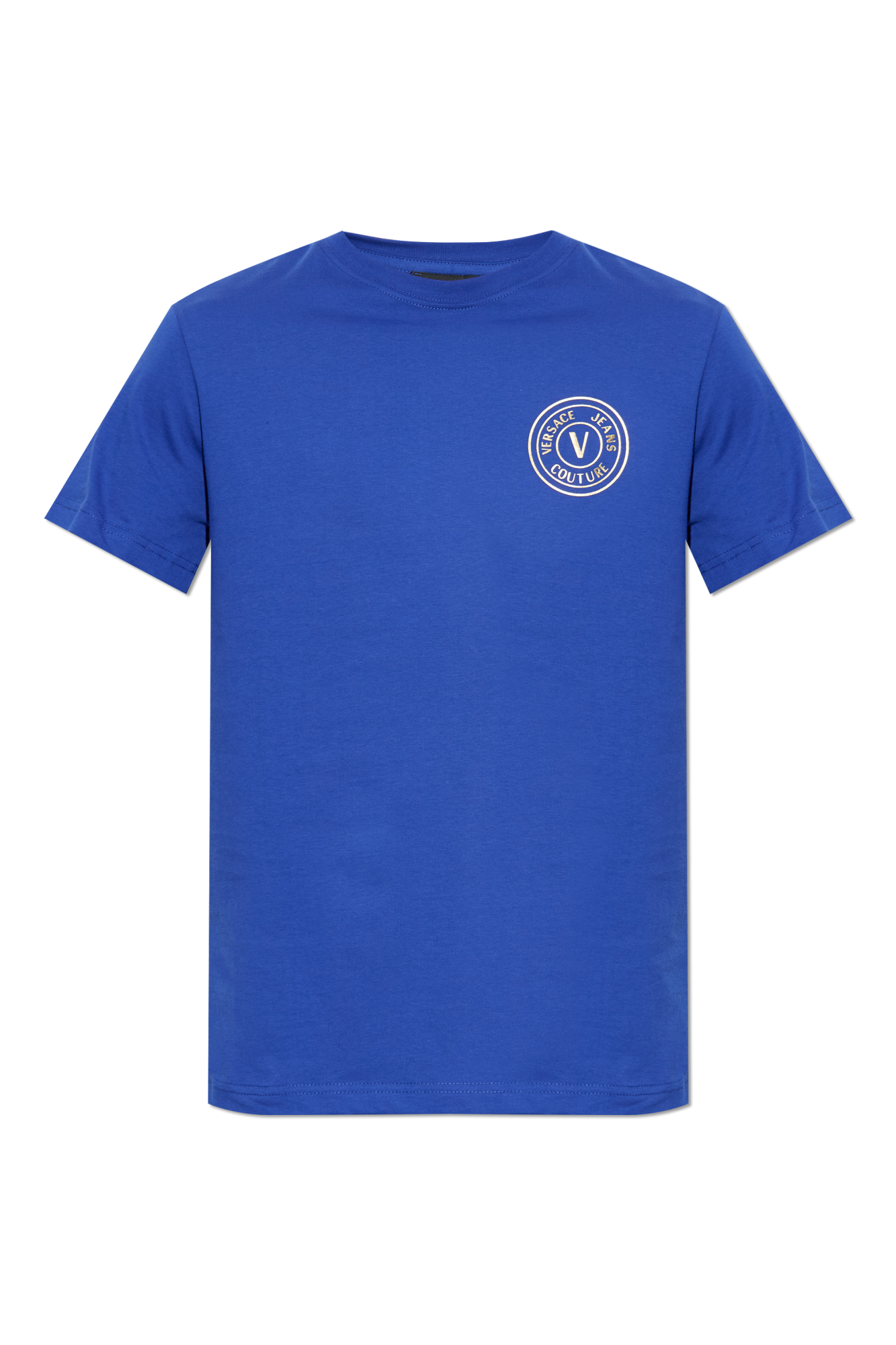 Versace Jeans Couture T-shirt Z Nadrukiem, Mężczyźni, Niebieski