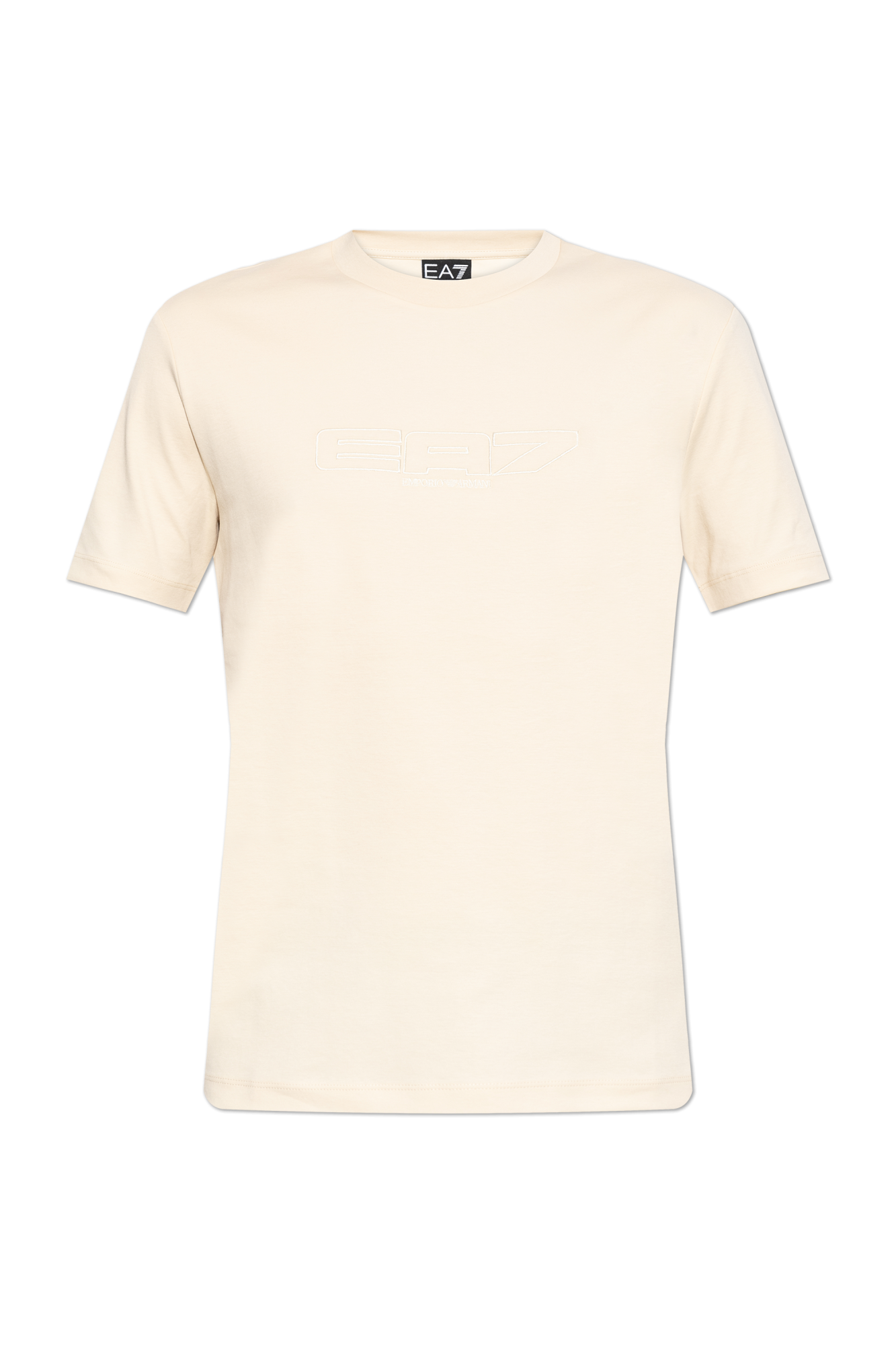 EA7 Emporio Armani T-shirt Z Logo, Mężczyźni, Kremowy