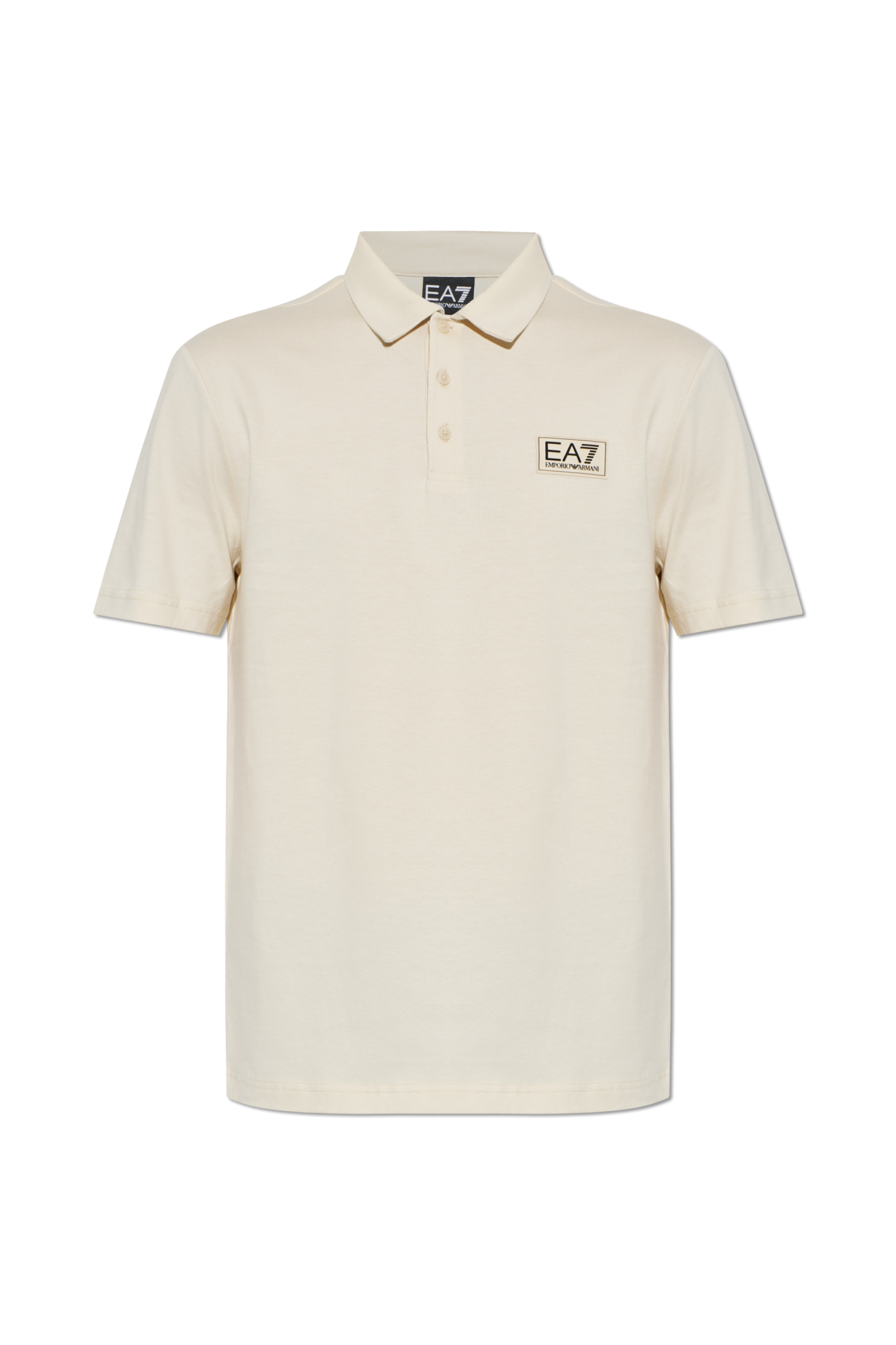 EA7 Emporio Armani Polo Z Naszywką Z Logo, Mężczyźni, Kremowy
