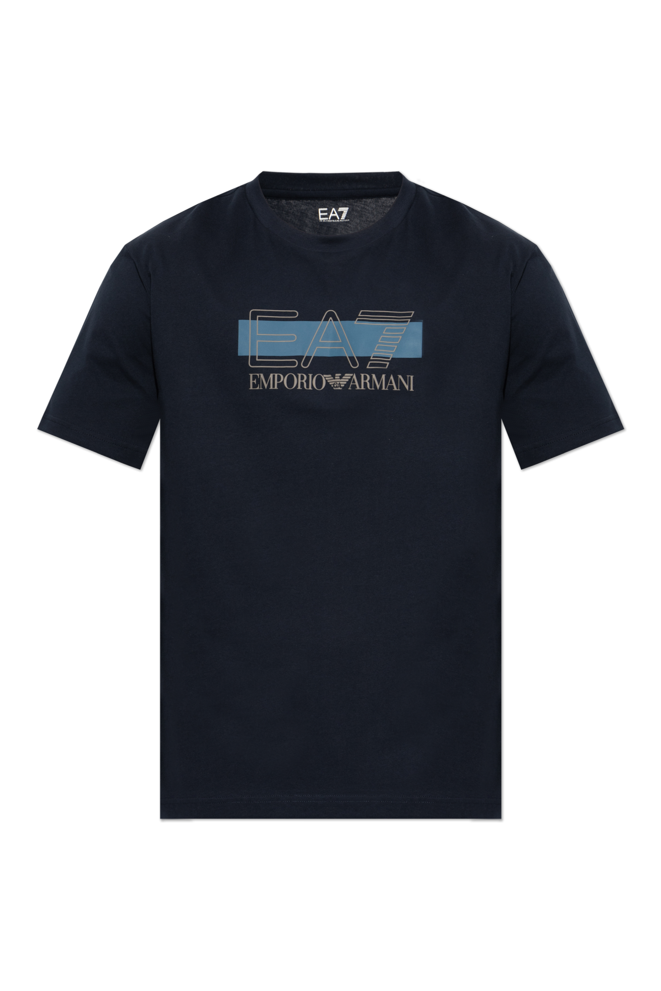 EA7 Emporio Armani T-shirt Z Nadrukowanym Logo, Mężczyźni, Czarny