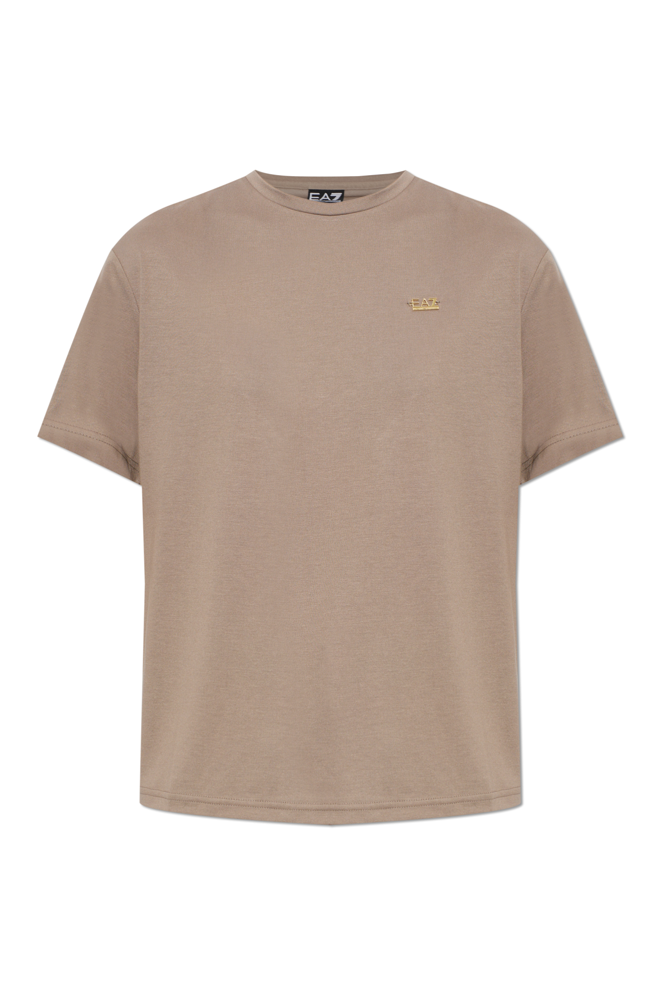 EA7 Emporio Armani T-shirt Z Aplikacją W Kształcie Logo, Kobiety, Beżowy