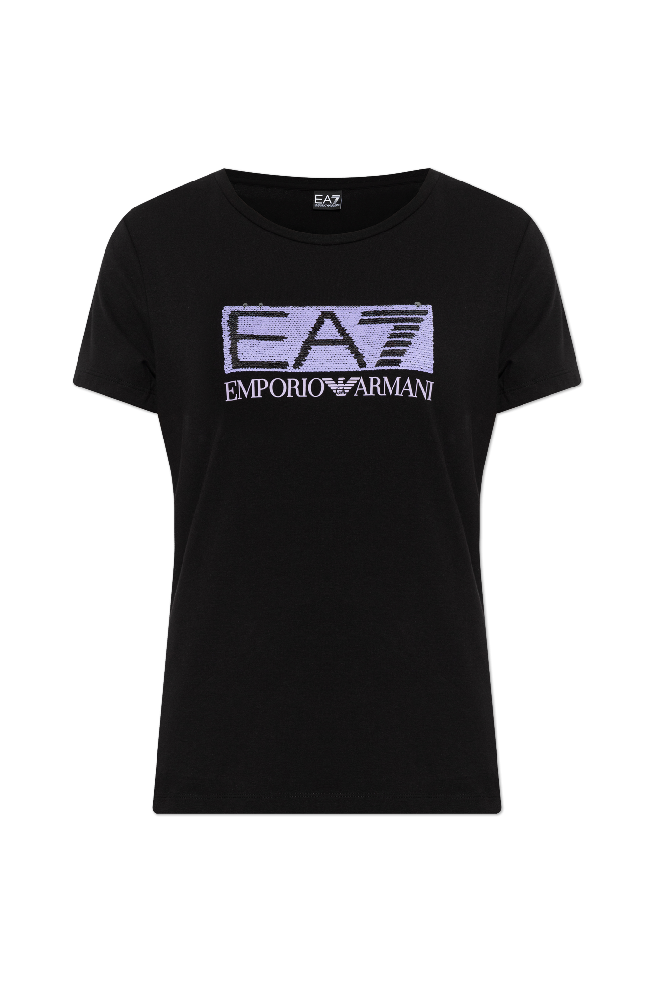 EA7 Emporio Armani T-shirt Z Logo, Kobiety, Czarny
