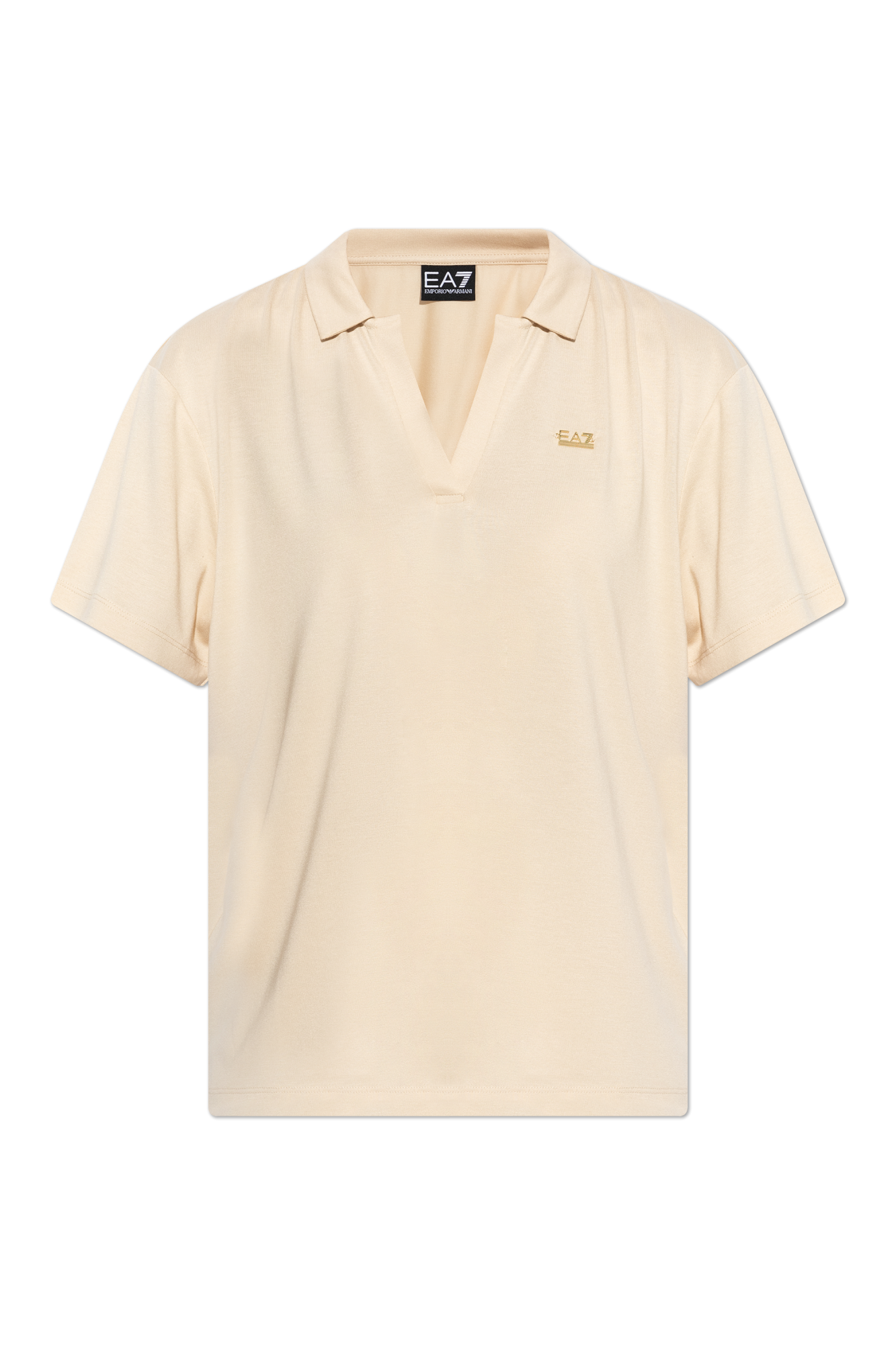EA7 Emporio Armani Polo Z Aplikacją W Kształcie Logo, Kobiety, Beżowy