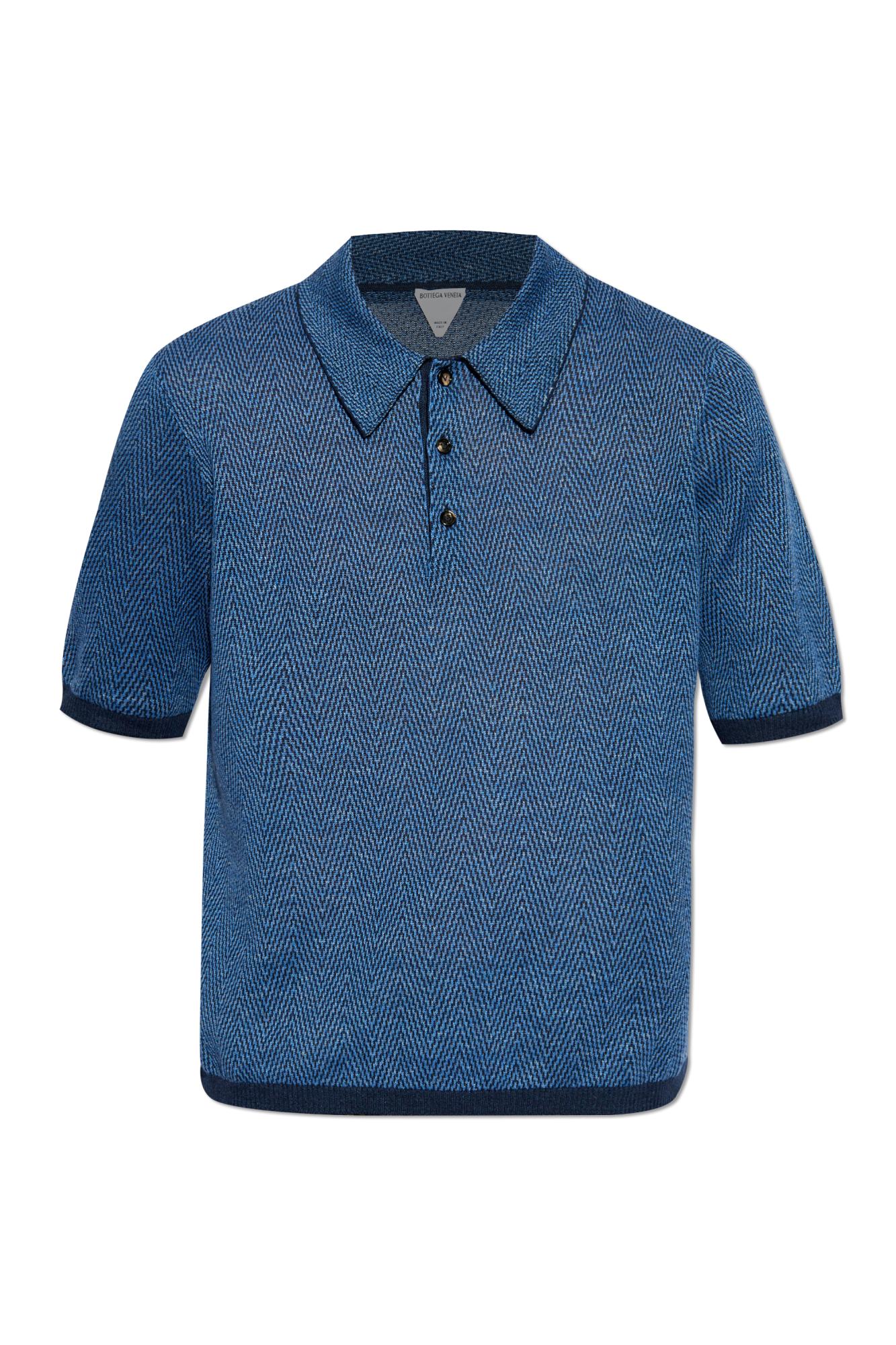 Bottega Veneta Wzorzyste Polo, Mężczyźni, Niebieski