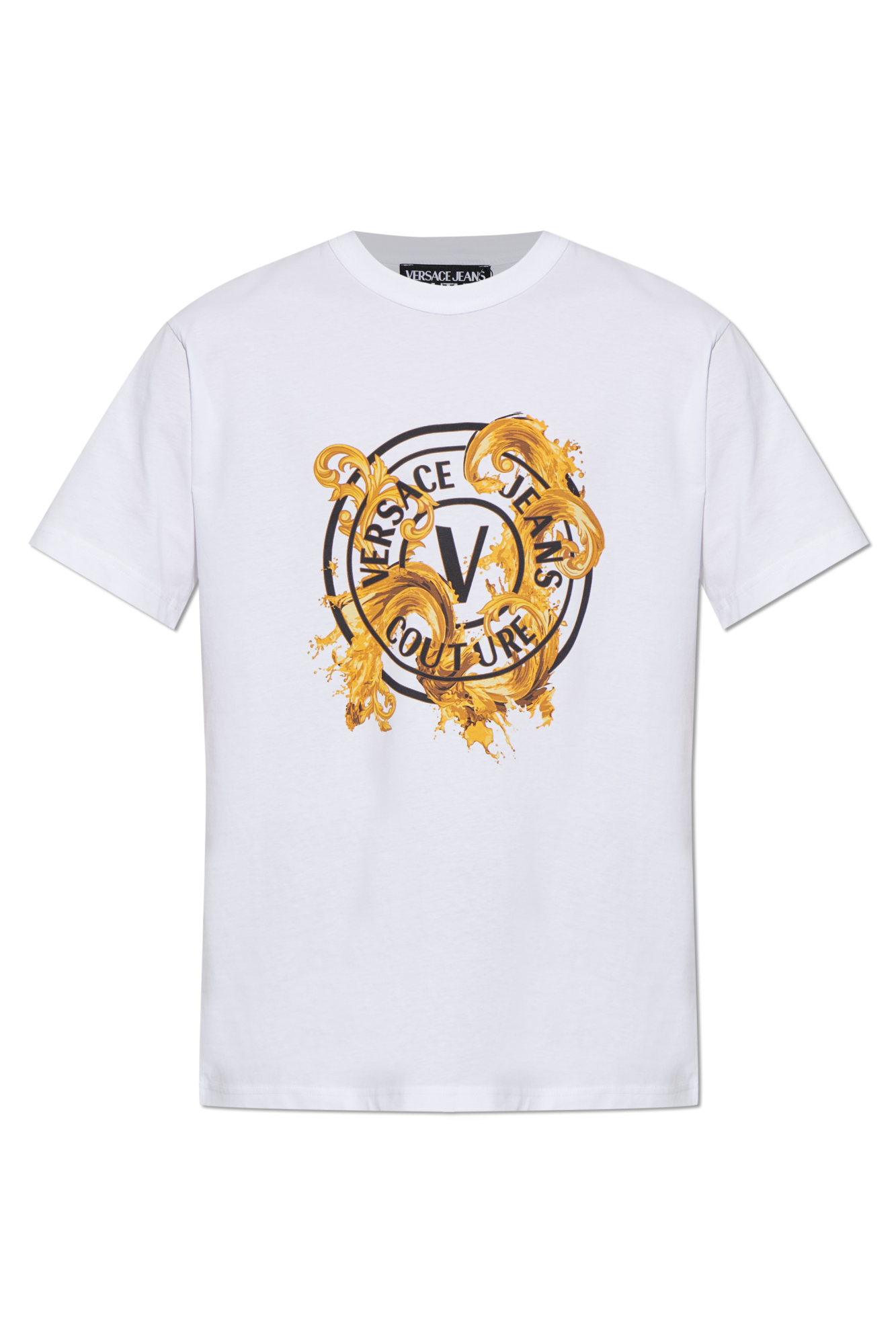 Versace Jeans Couture T-shirt Z Nadrukiem, Mężczyźni, Biały