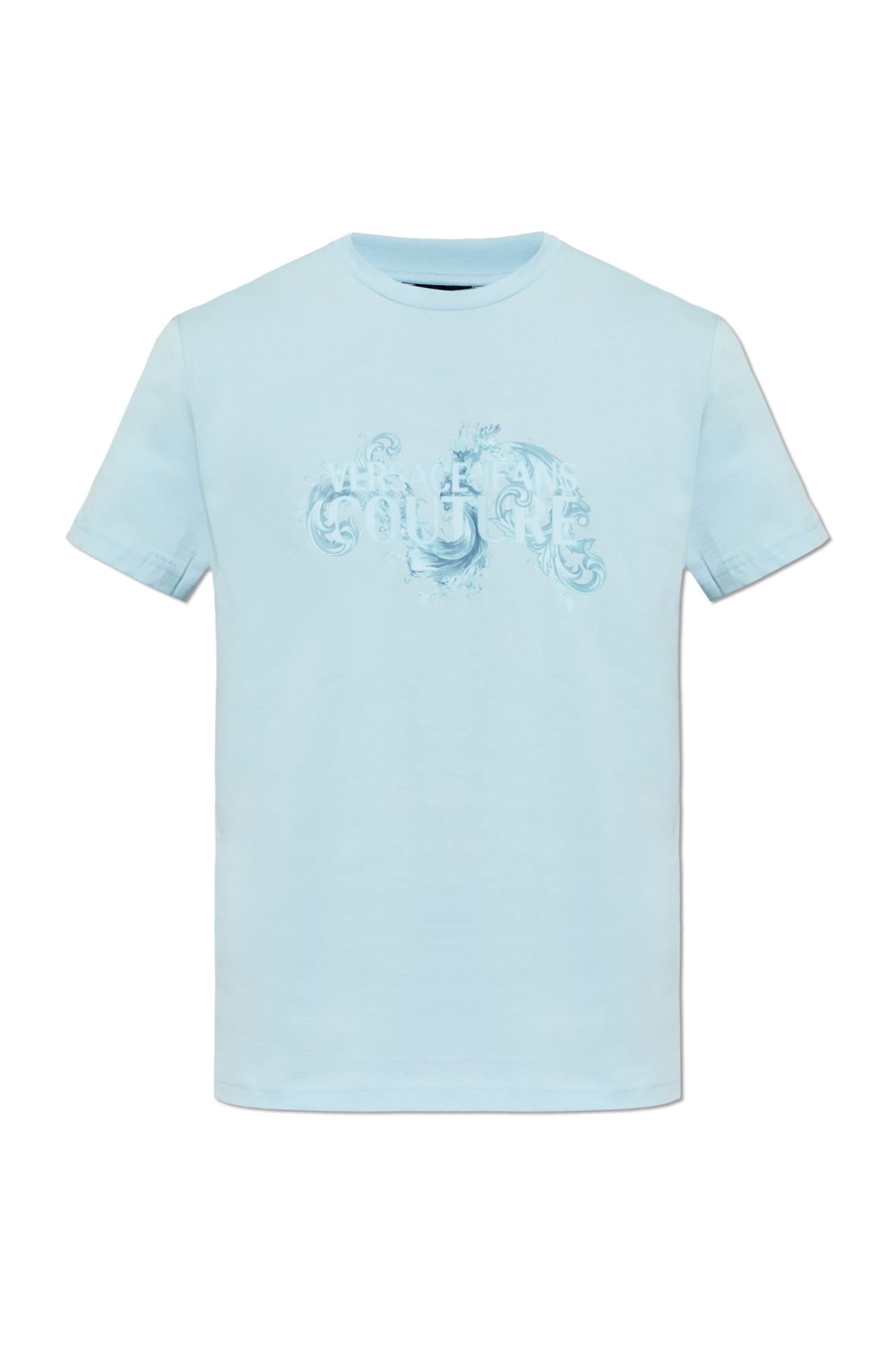 Versace Jeans Couture T-shirt Z Nadrukiem, Mężczyźni, Jasnoniebieski