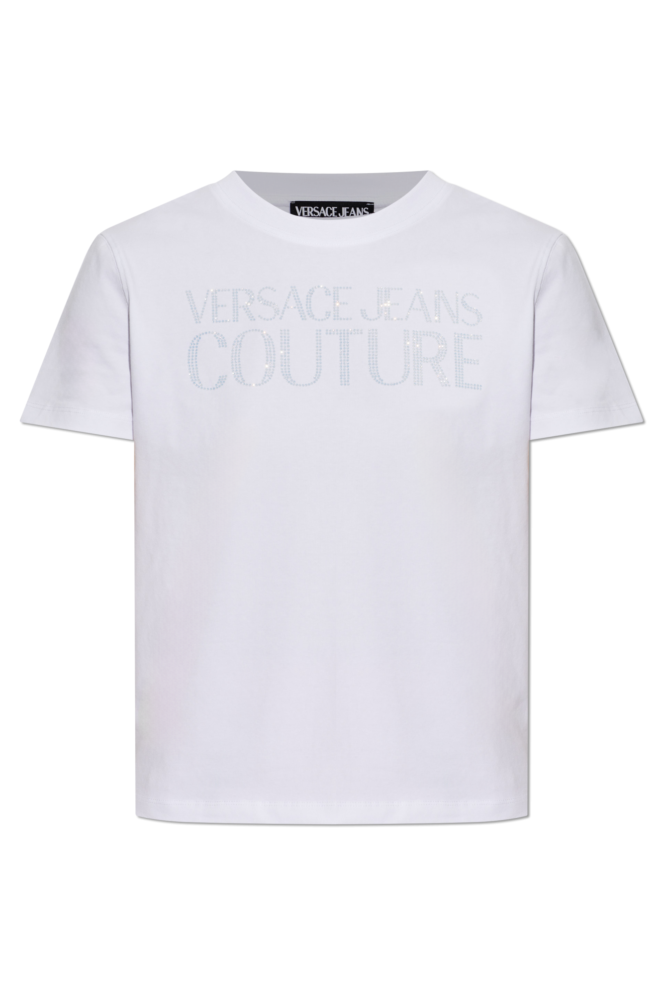 Versace Jeans Couture T-shirt Z Połyskującymi Cekinami, Kobiety, Biały