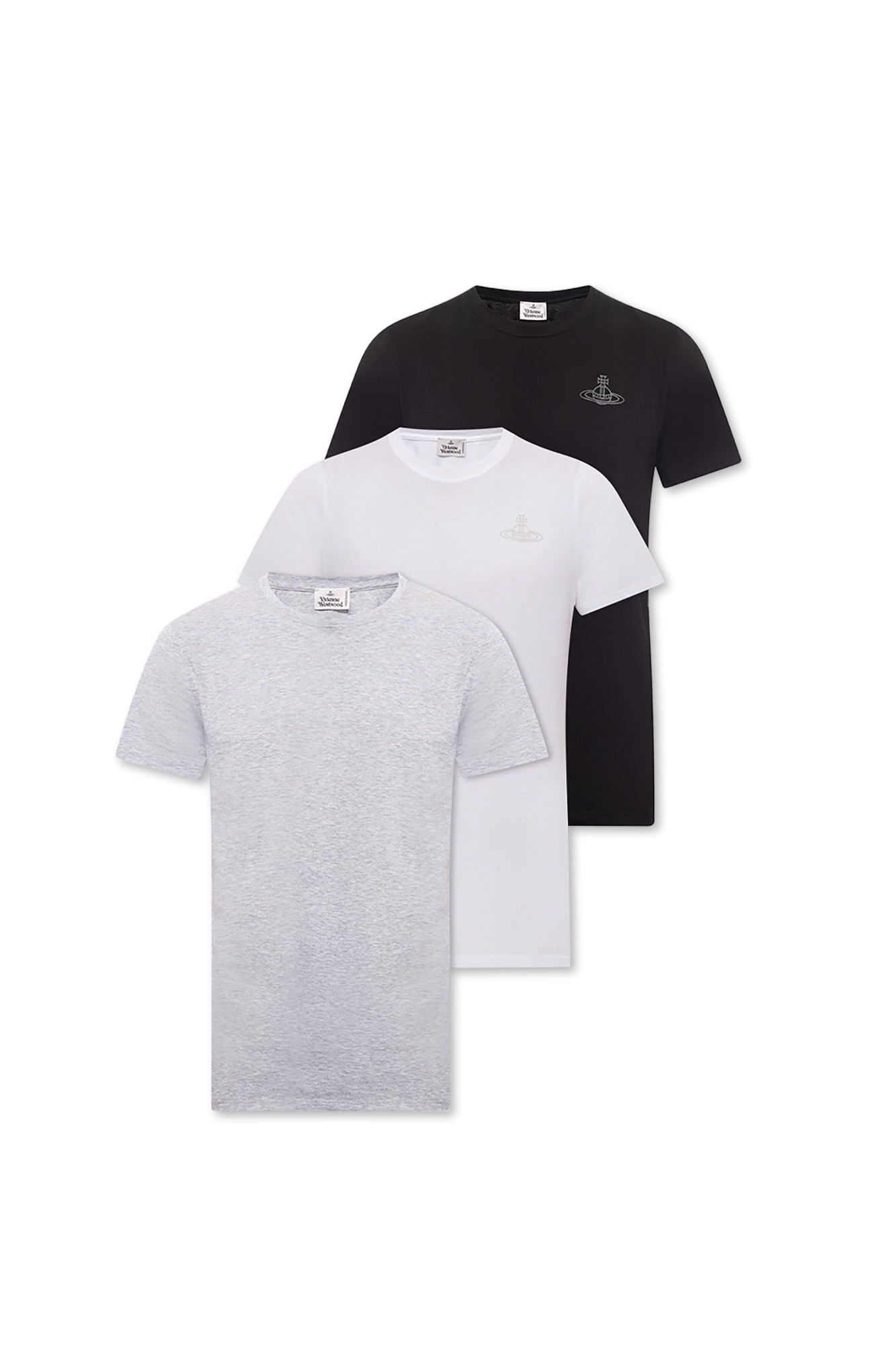 Vivienne Westwood Trójpak T-shirtów Z Logo, Mężczyźni, Szary