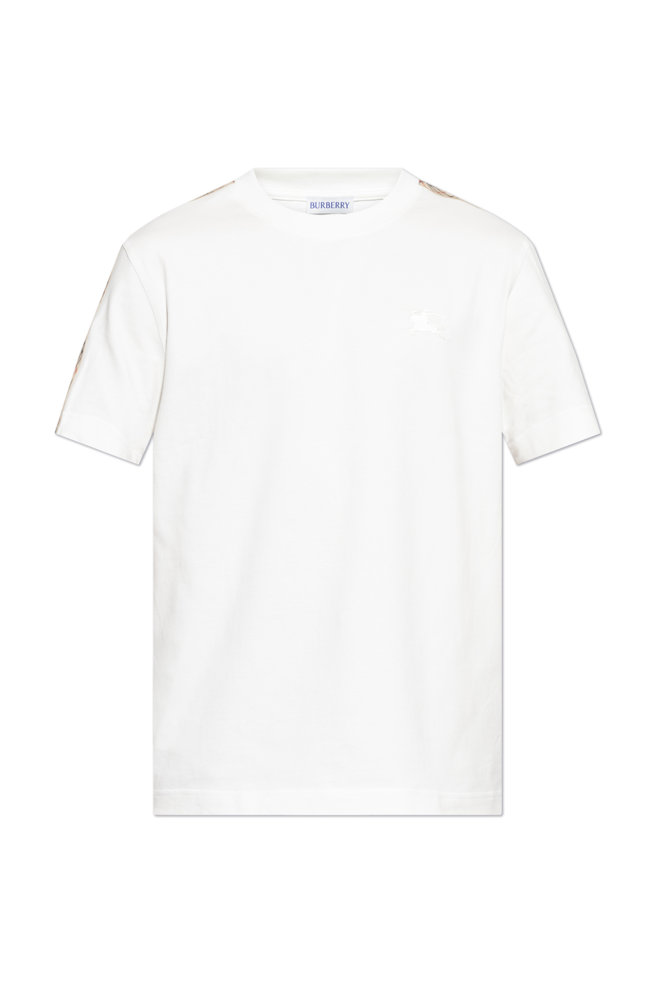 Burberry T-shirt Z Wyszytym Logo, Mężczyźni, Biały