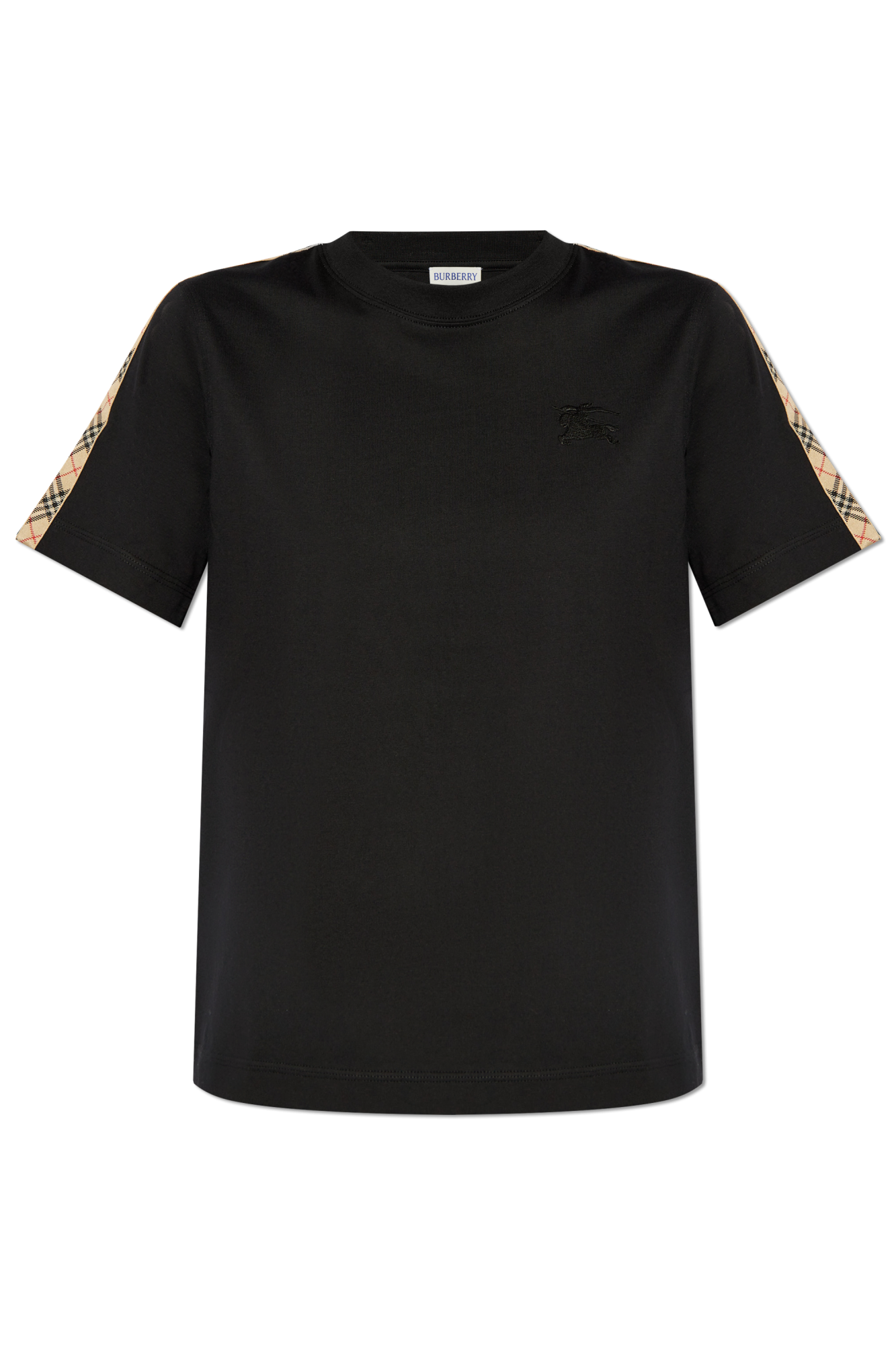 Burberry T-shirt Z Wyszytym Logo, Kobiety, Czarny